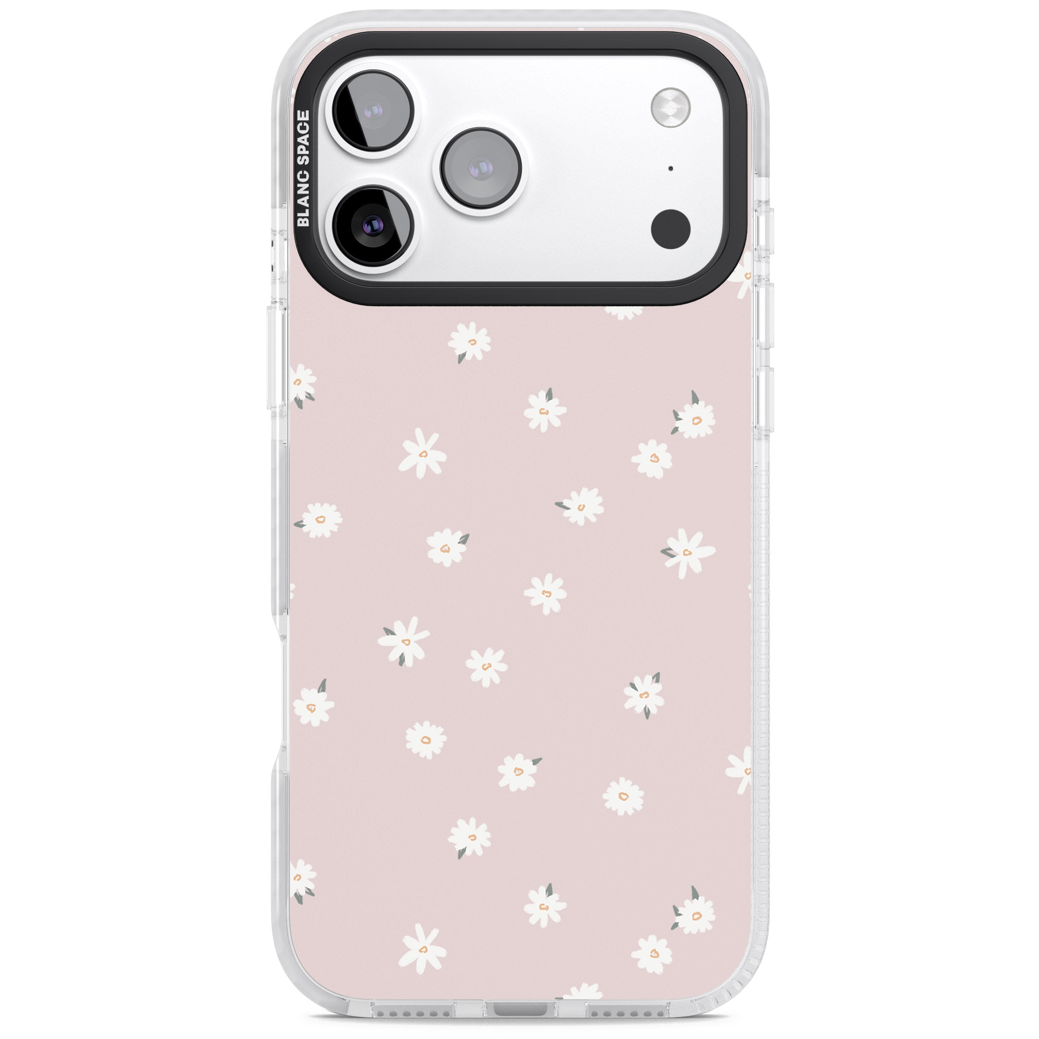 Painted Daises On Pink iPhone 17 Pro Impact Pro Clear Phone Case
