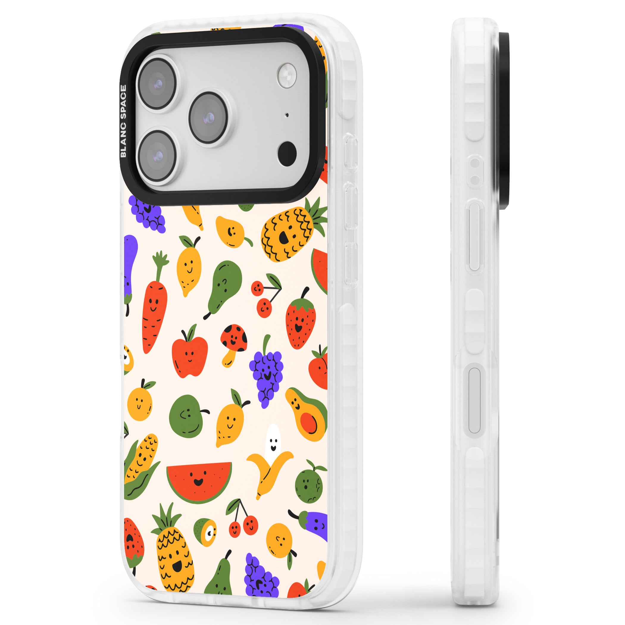 Kawaii Fruit iPhone 17 Pro Impact Pro Clear Phone Case Side Profile