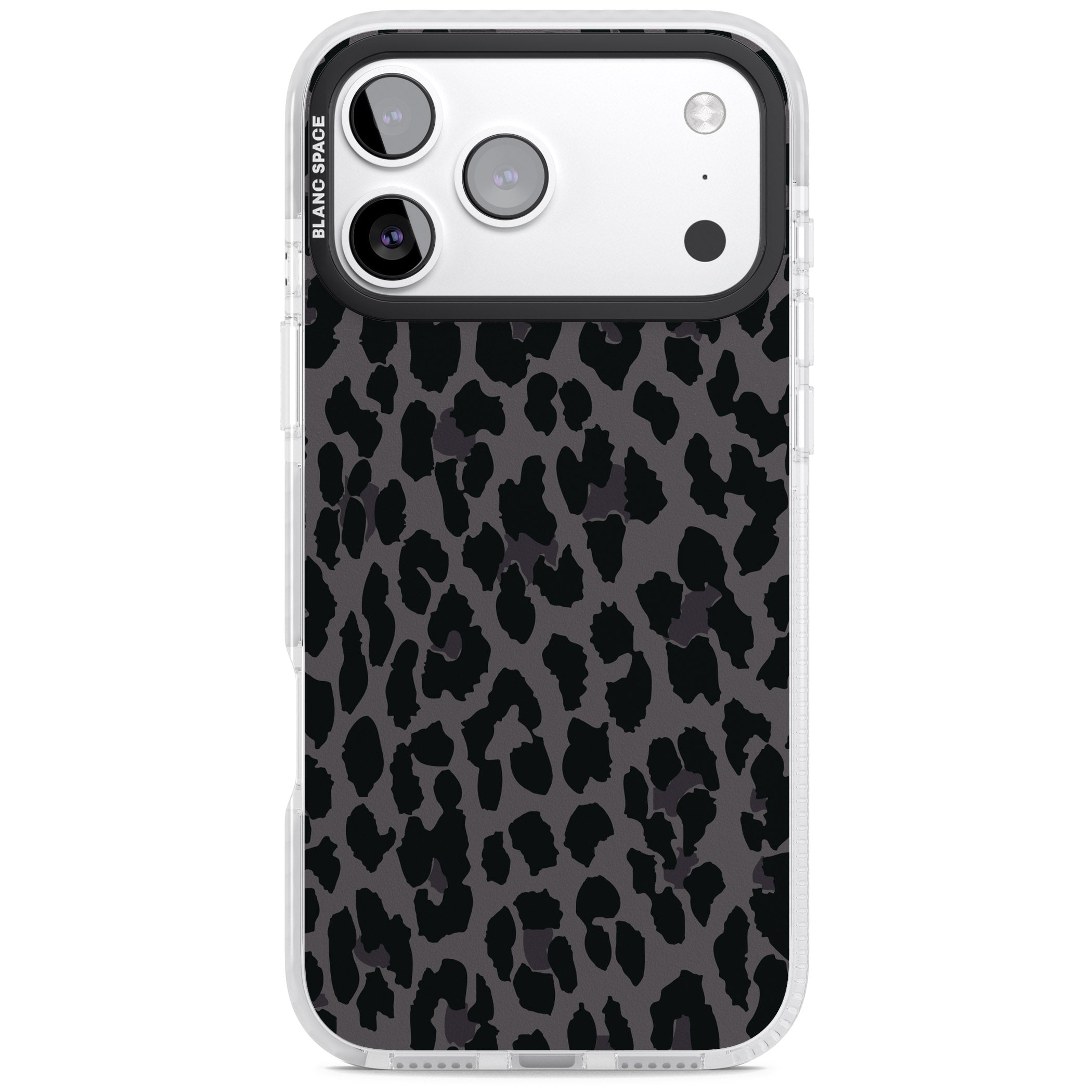 Dark Leopard Print iPhone 17 Pro Max Impact Pro Clear Phone Case