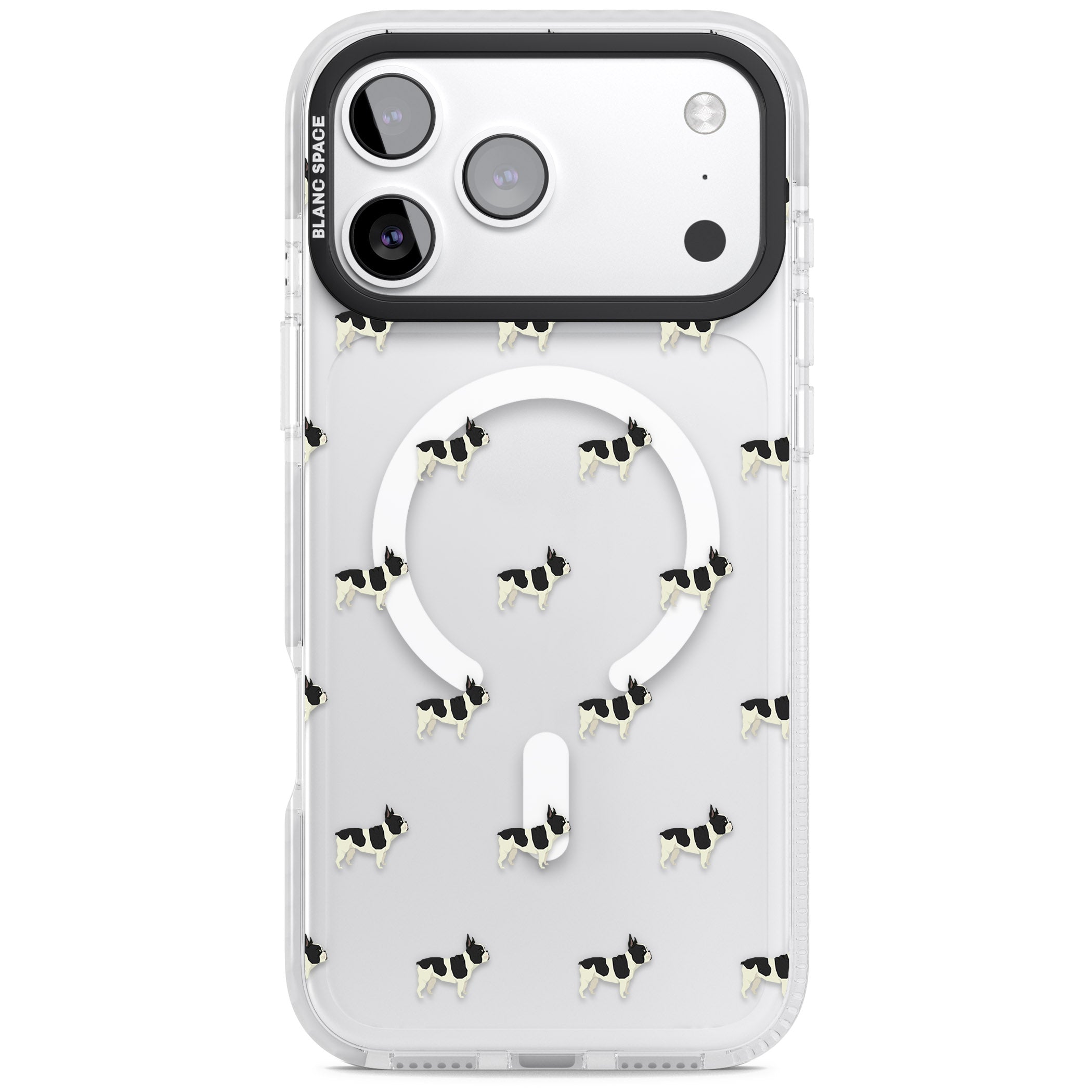 Frenchie Repeat Dog iPhone 17 Pro Max Impact Pro Clear Phone Case
