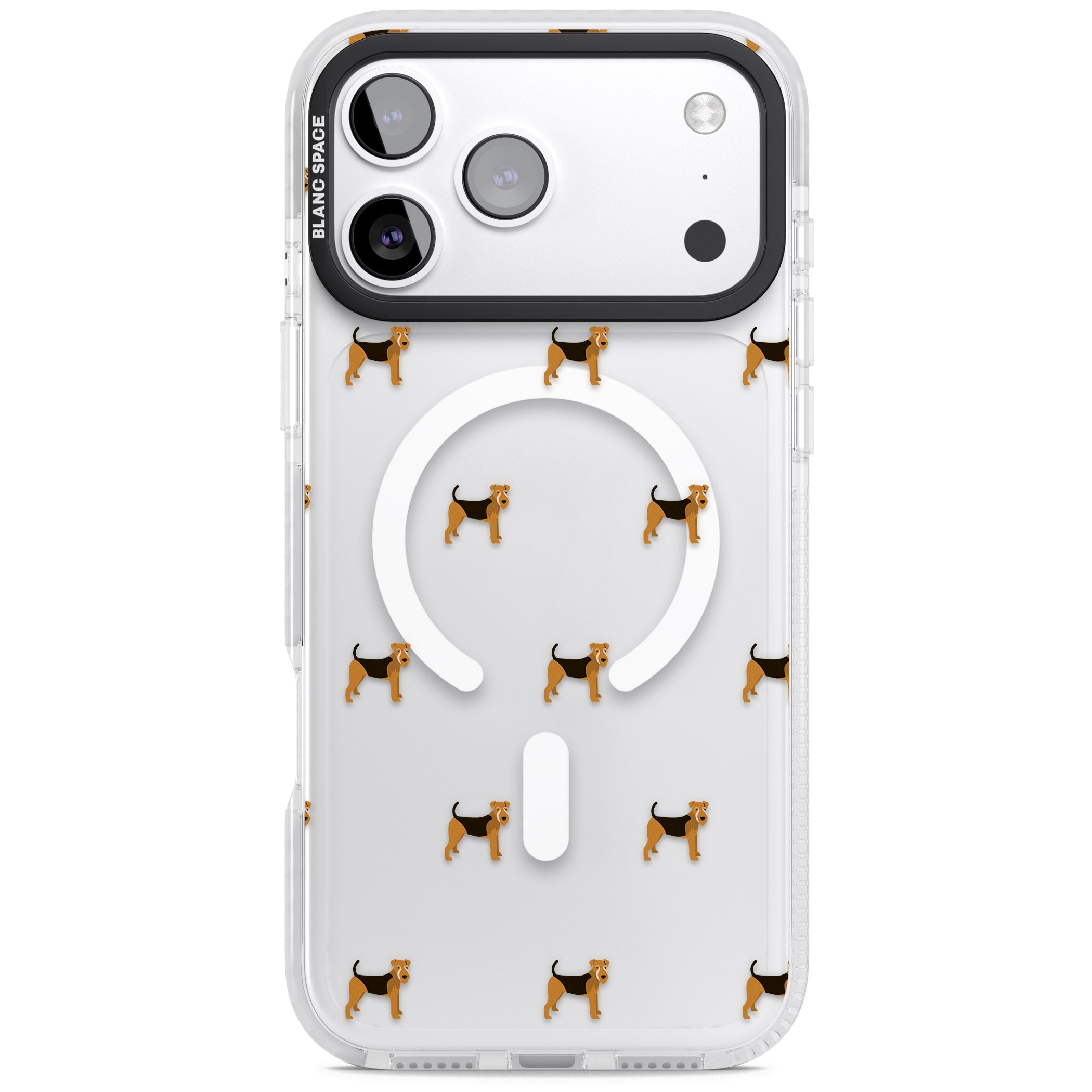 Airedale Terrier Dog Pattern iPhone 17 Pro Impact Pro Clear Phone Case