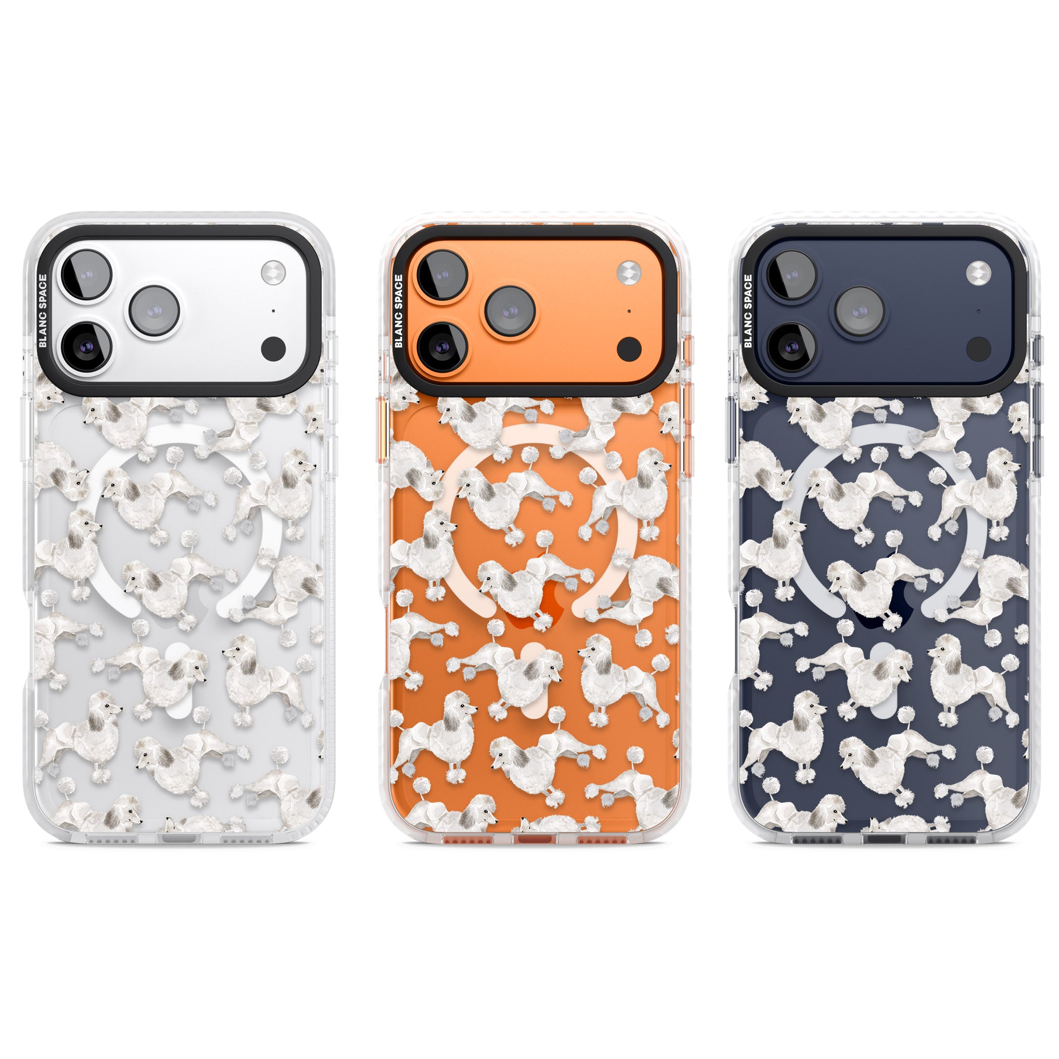 Poodle Watercolor Pattern iPhone 17 Pro Impact Pro Clear Phone Case APT Impact Protection