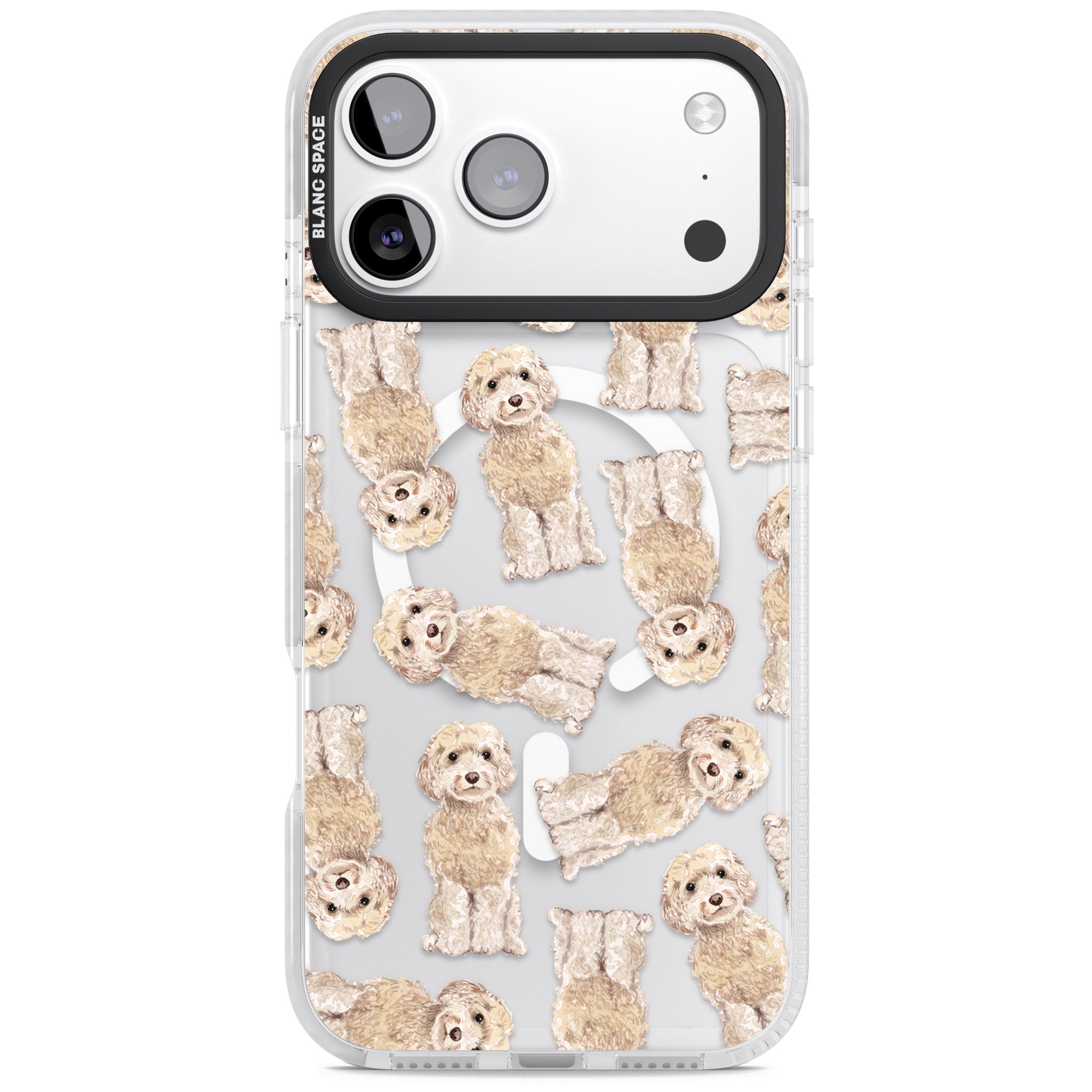 Cockapoo Patterned iPhone 17 Pro Impact Pro Clear Phone Case