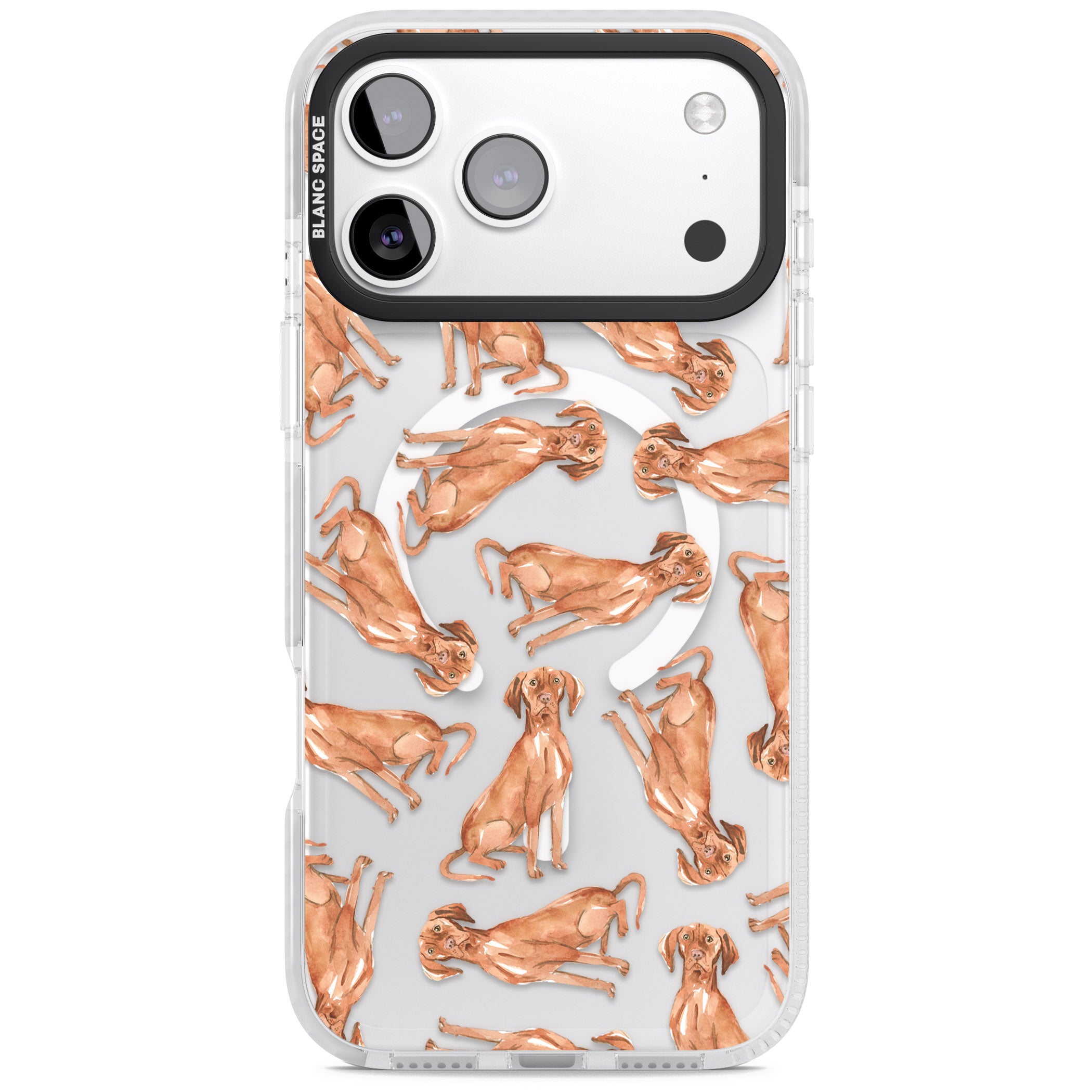 Hungarian Vizsla Watercolor Pattern iPhone 17 Pro Max Impact Pro Clear Phone Case