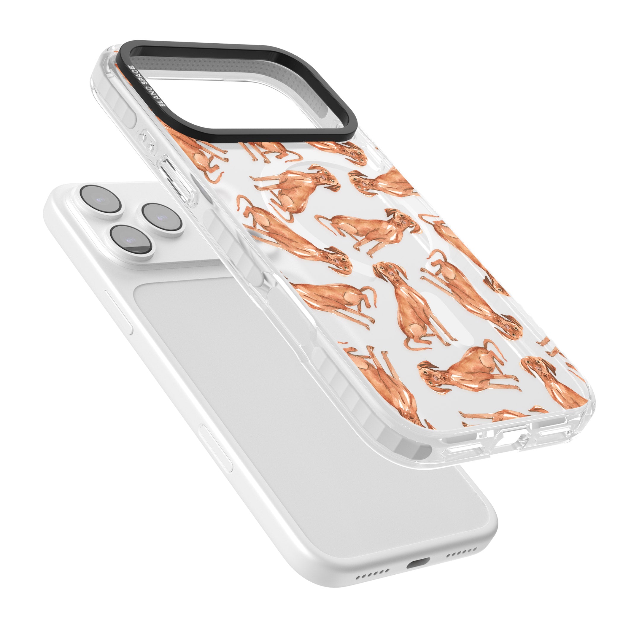 Hungarian Vizsla Watercolor Pattern iPhone 17 Pro Max Impact Pro Clear Phone Case Colours