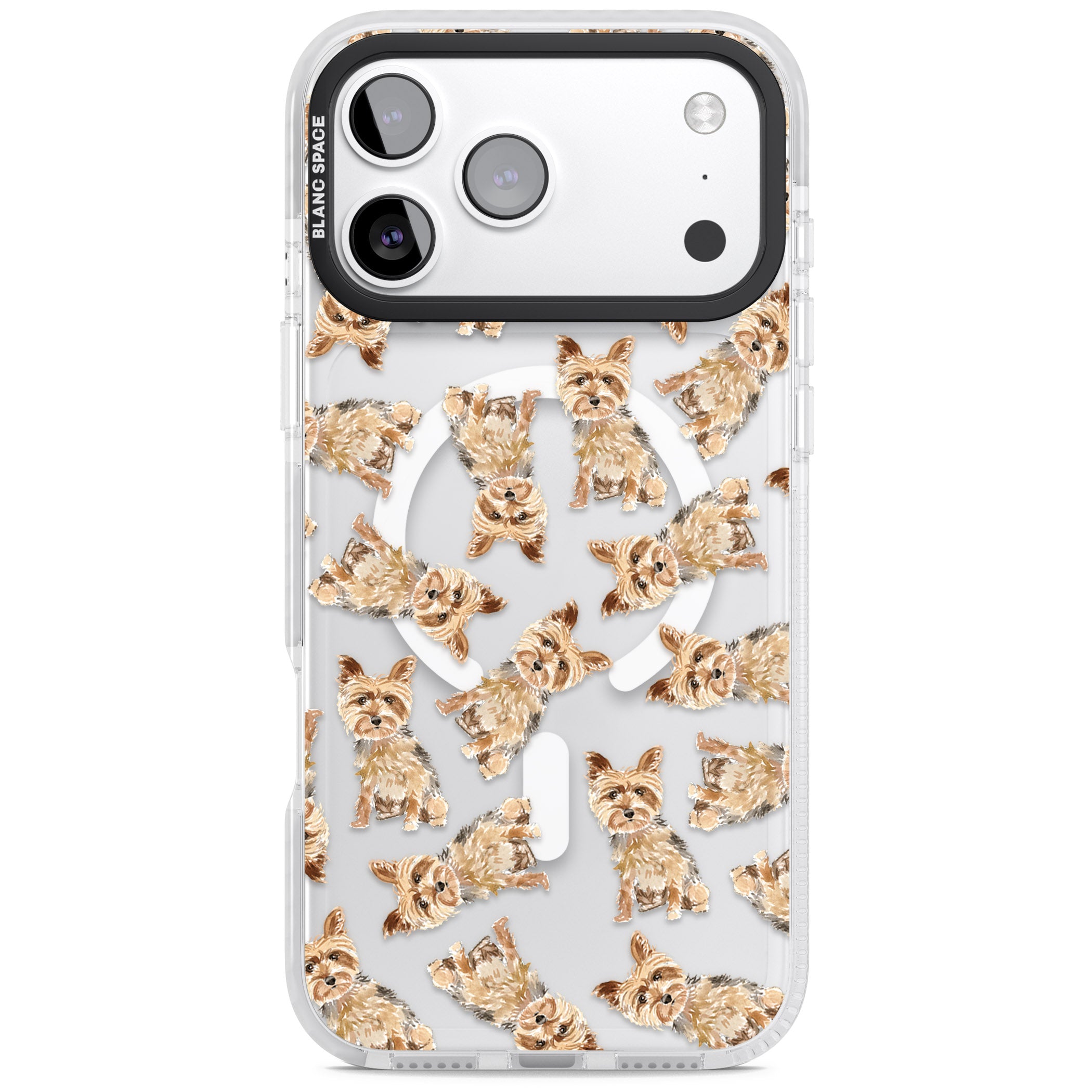 Yorkshire Terrier Dog Pattern iPhone 17 Pro Impact Pro Clear Phone Case