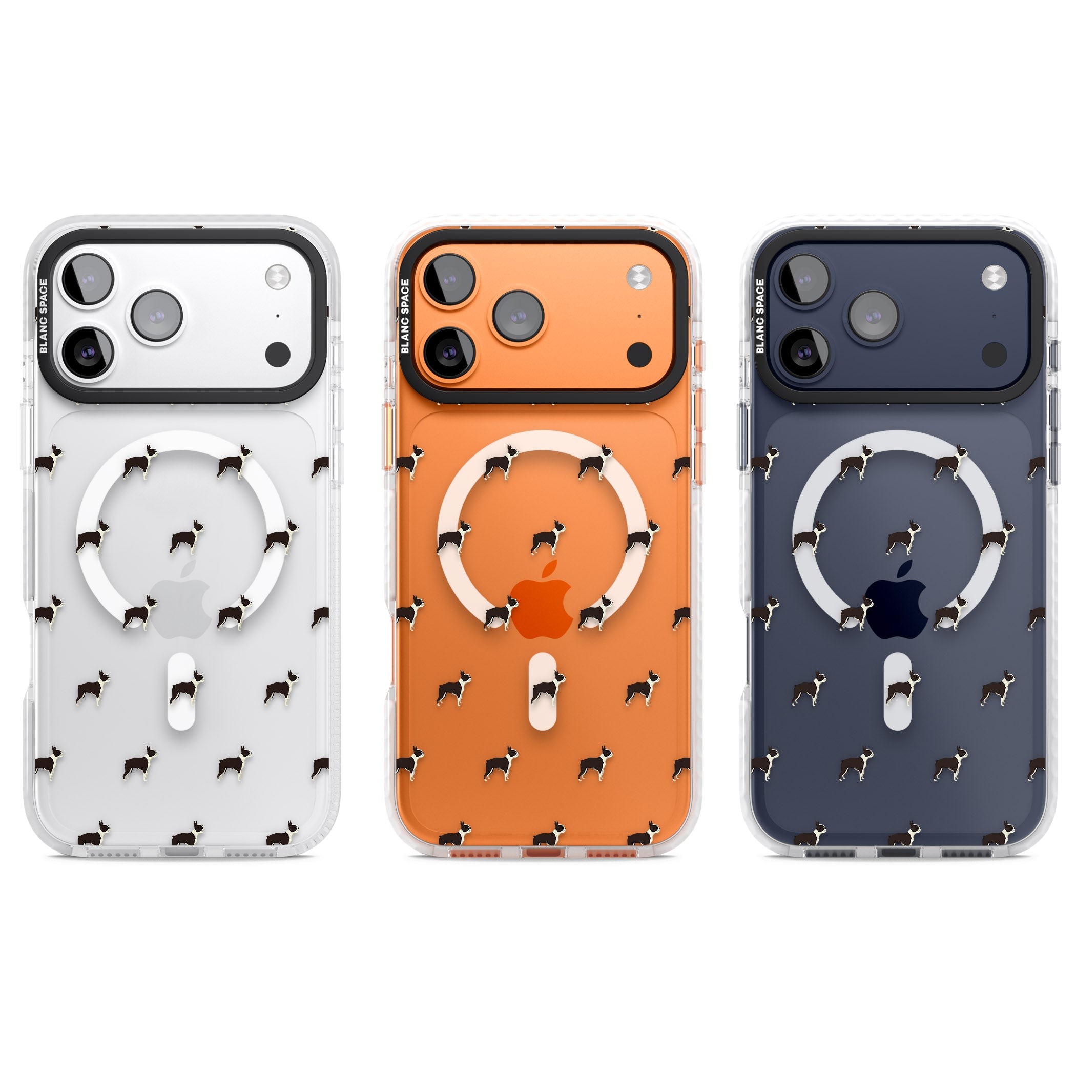 Boston Terrier Pattern iPhone 17 Pro Impact Pro Clear Phone Case APT Impact Protection