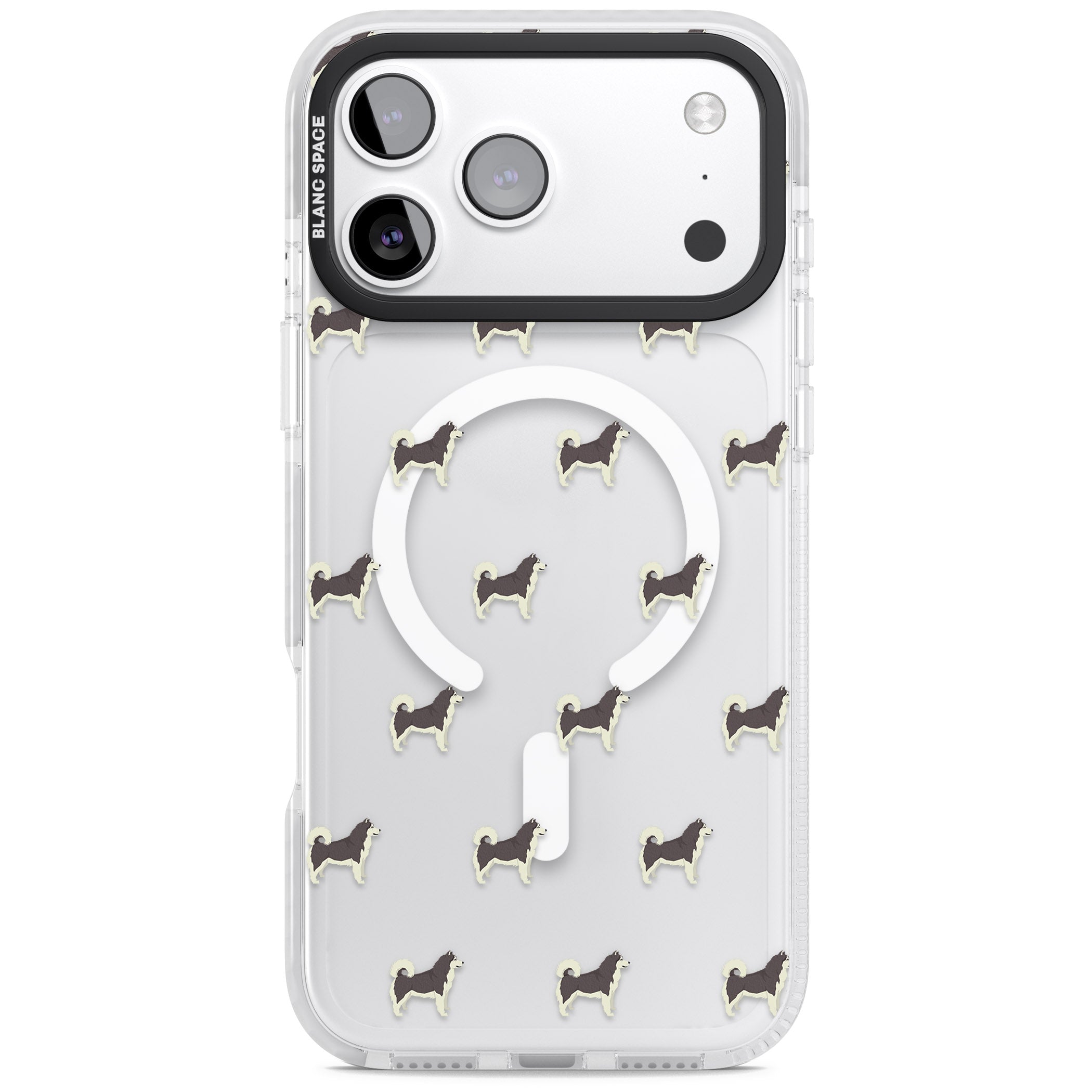 Alaskan Malamute Dog Pattern iPhone 17 Pro Max Impact Pro Clear Phone Case