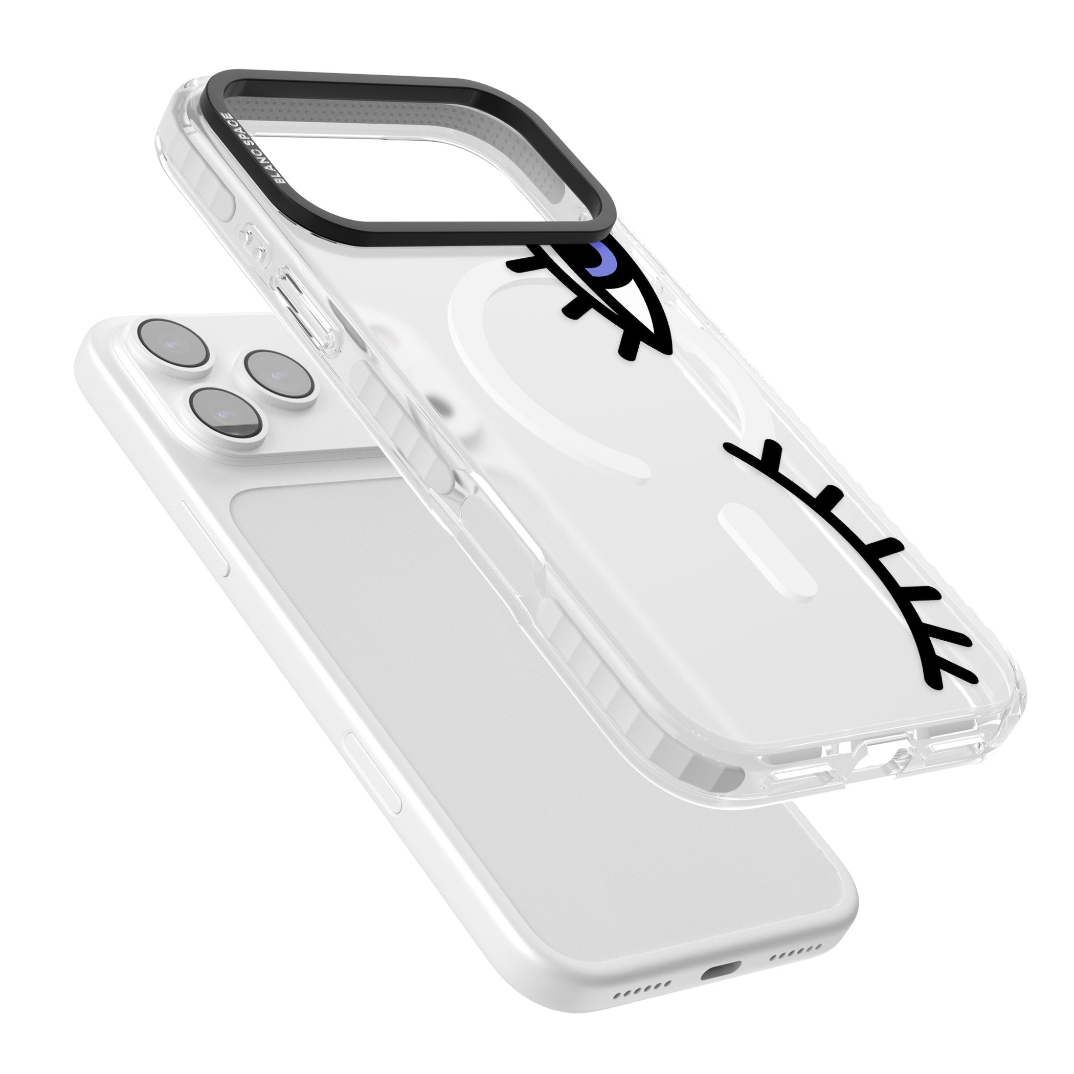 Winking Eyes Transparent Pattern iPhone 17 Pro Impact Pro Clear Phone Case Colours