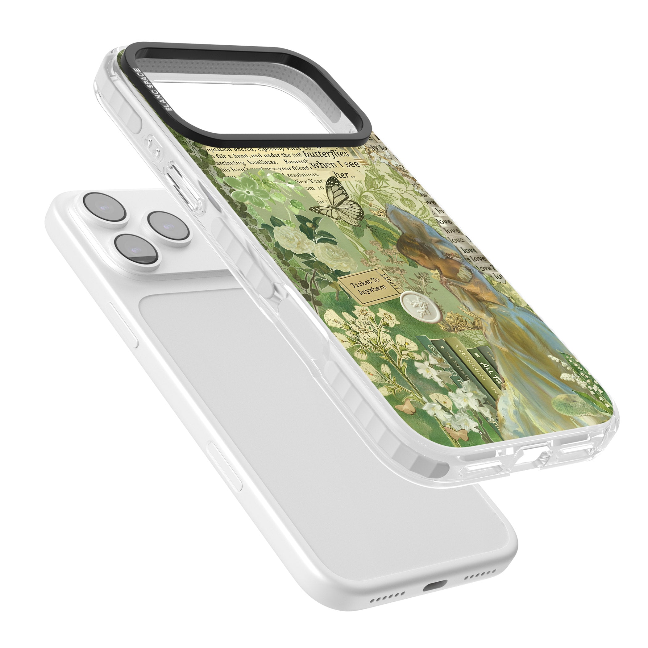 Vintage Green Fairy iPhone 17 Pro Impact Pro Clear Phone Case Colours