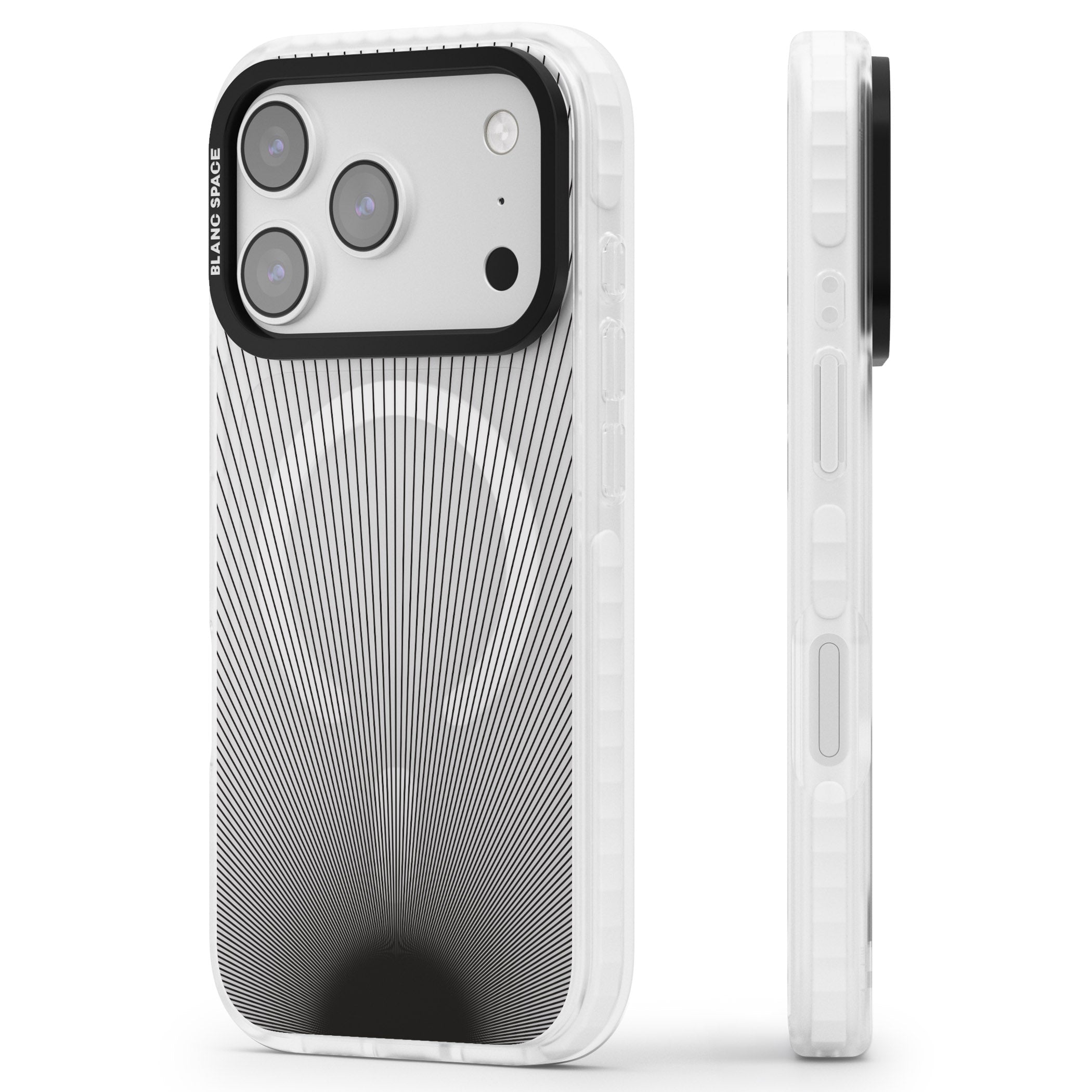 Linear Sunburst iPhone 17 Pro Max Impact Pro Clear Phone Case Side Profile
