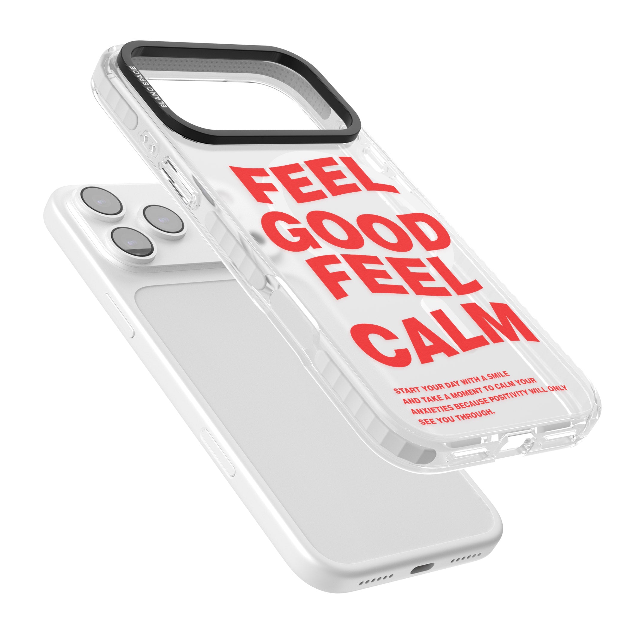 Feel Good Feel Calm (Red) iPhone 17 Pro Impact Pro Clear Phone Case Colours