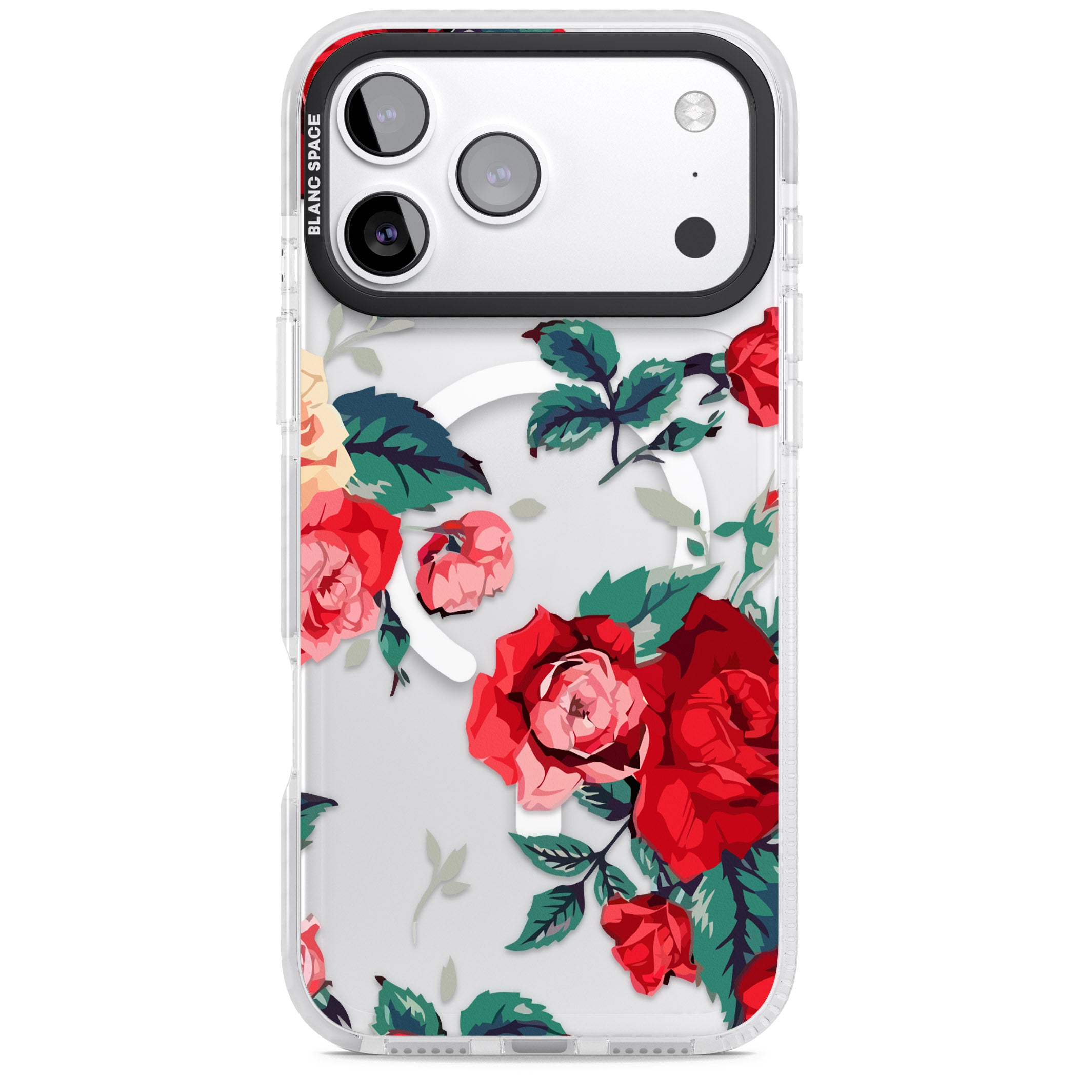 Rose Pattern iPhone 17 Pro Impact Pro Clear Phone Case