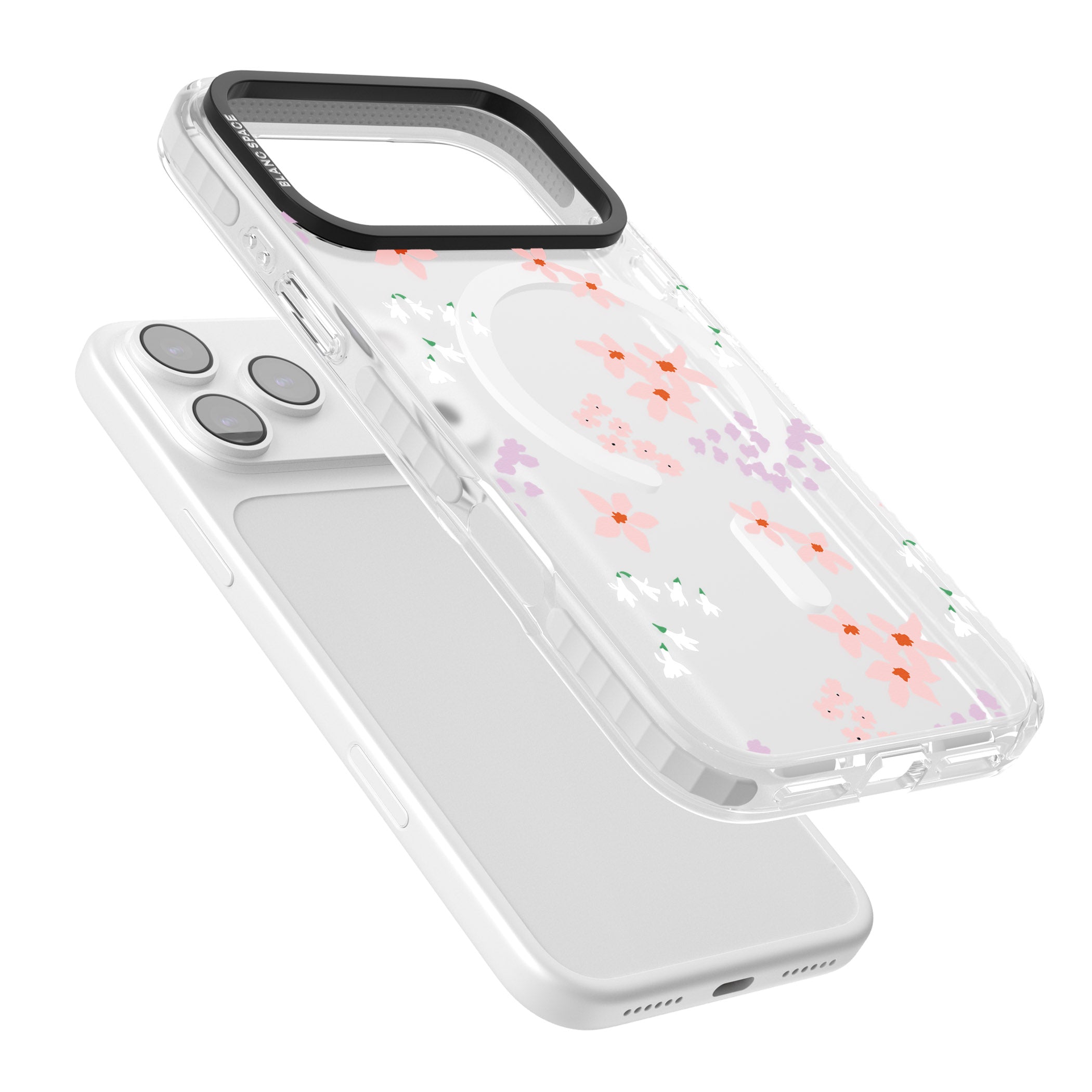 Pink & Purple Flower Mix iPhone 17 Pro Max Impact Pro Clear Phone Case Colours