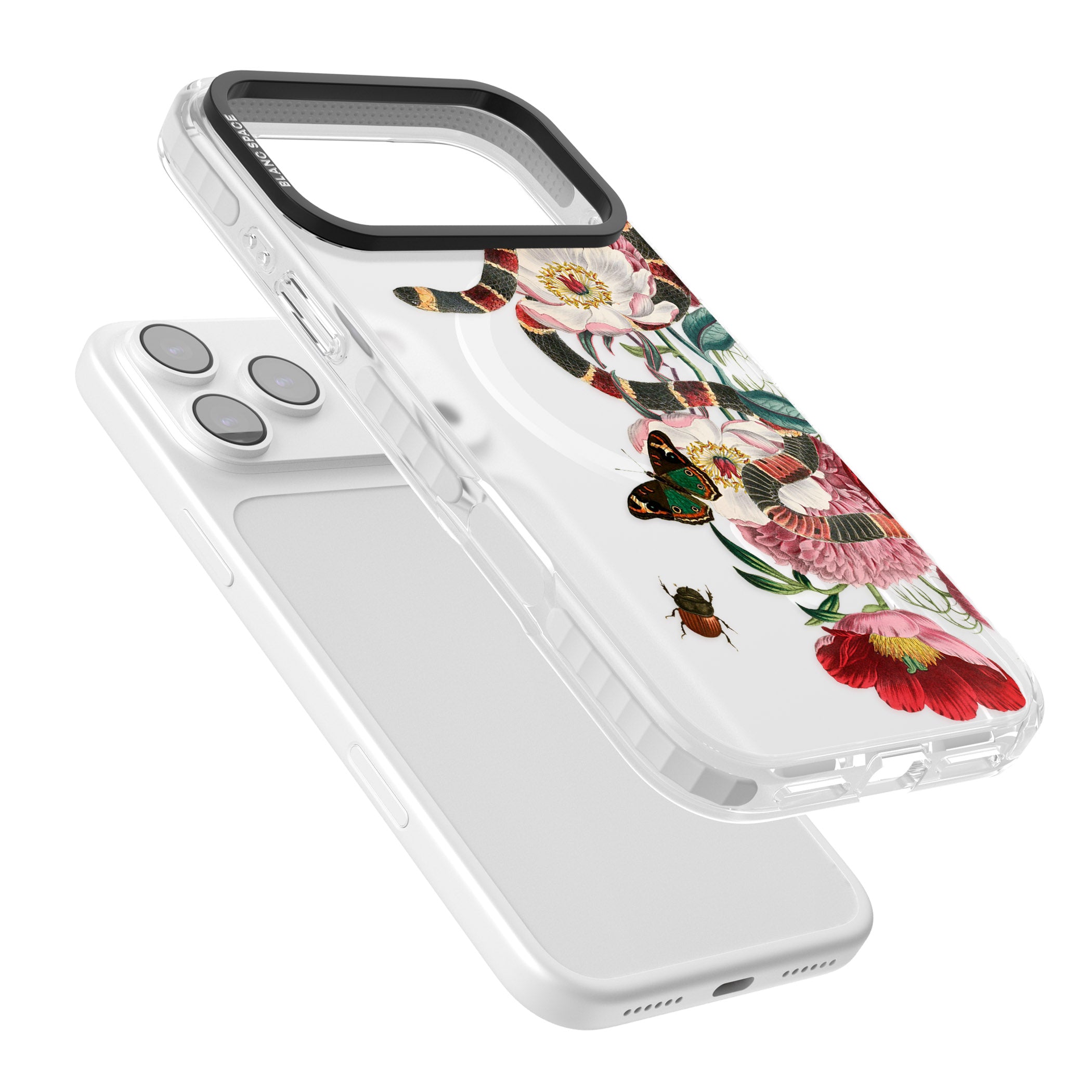 Floral Snake iPhone 17 Pro Max Impact Pro Clear Phone Case Colours