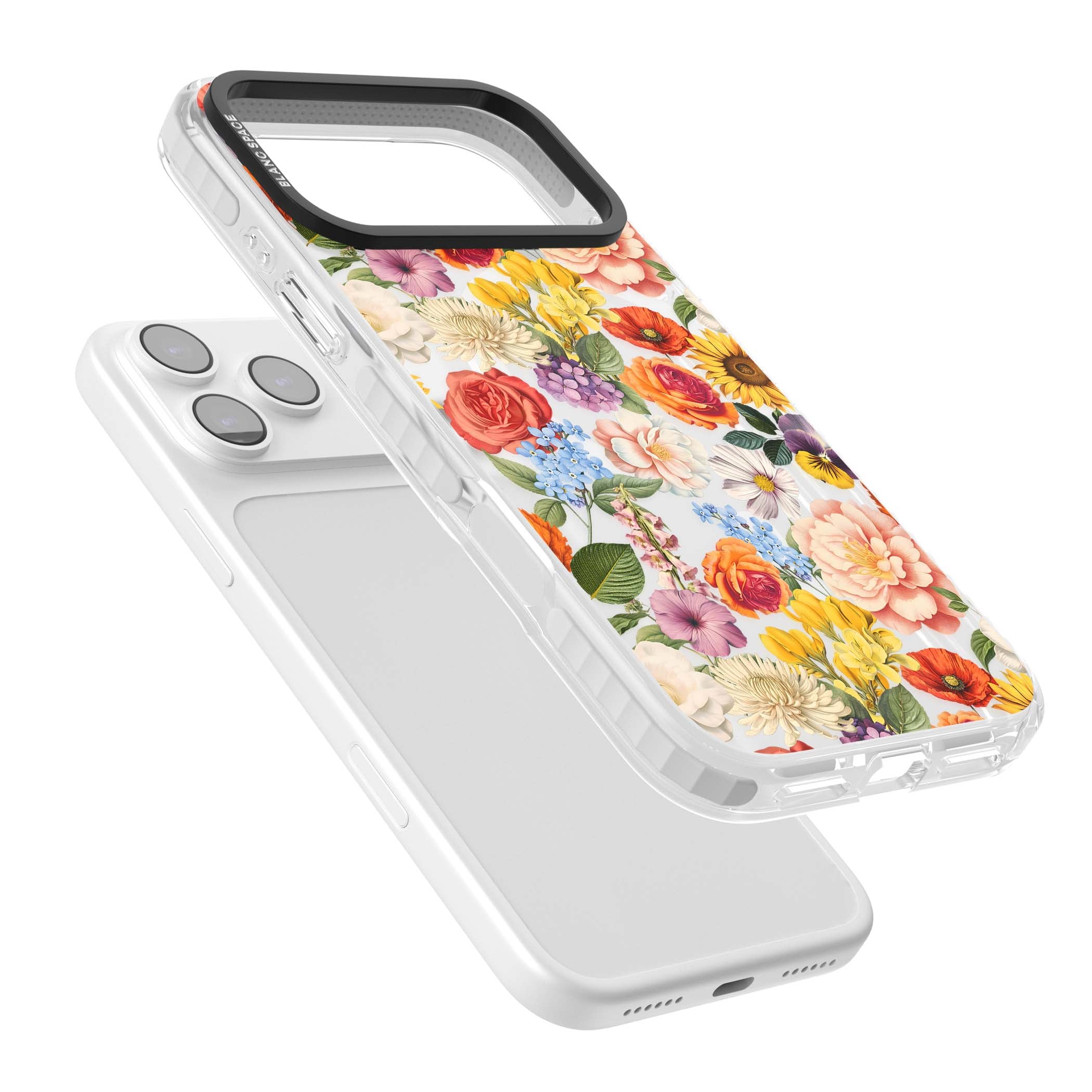 Bloom Basket floral iPhone case featuring cottage garden flowers including peonies, sunflowers, and wildflowers in pastel col | Impact Magsafe case for iPhone 17 Pro, iPhone 17 Pro Max