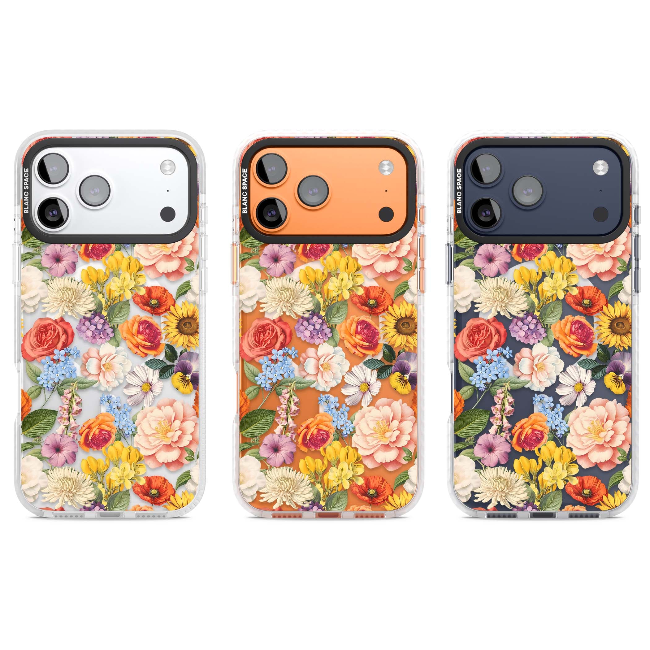 Bloom Basket floral iPhone case featuring cottage garden flowers including peonies, sunflowers, and wildflowers in pastel col | Impact Magsafe case for iPhone 17 Pro, iPhone 17 Pro Max