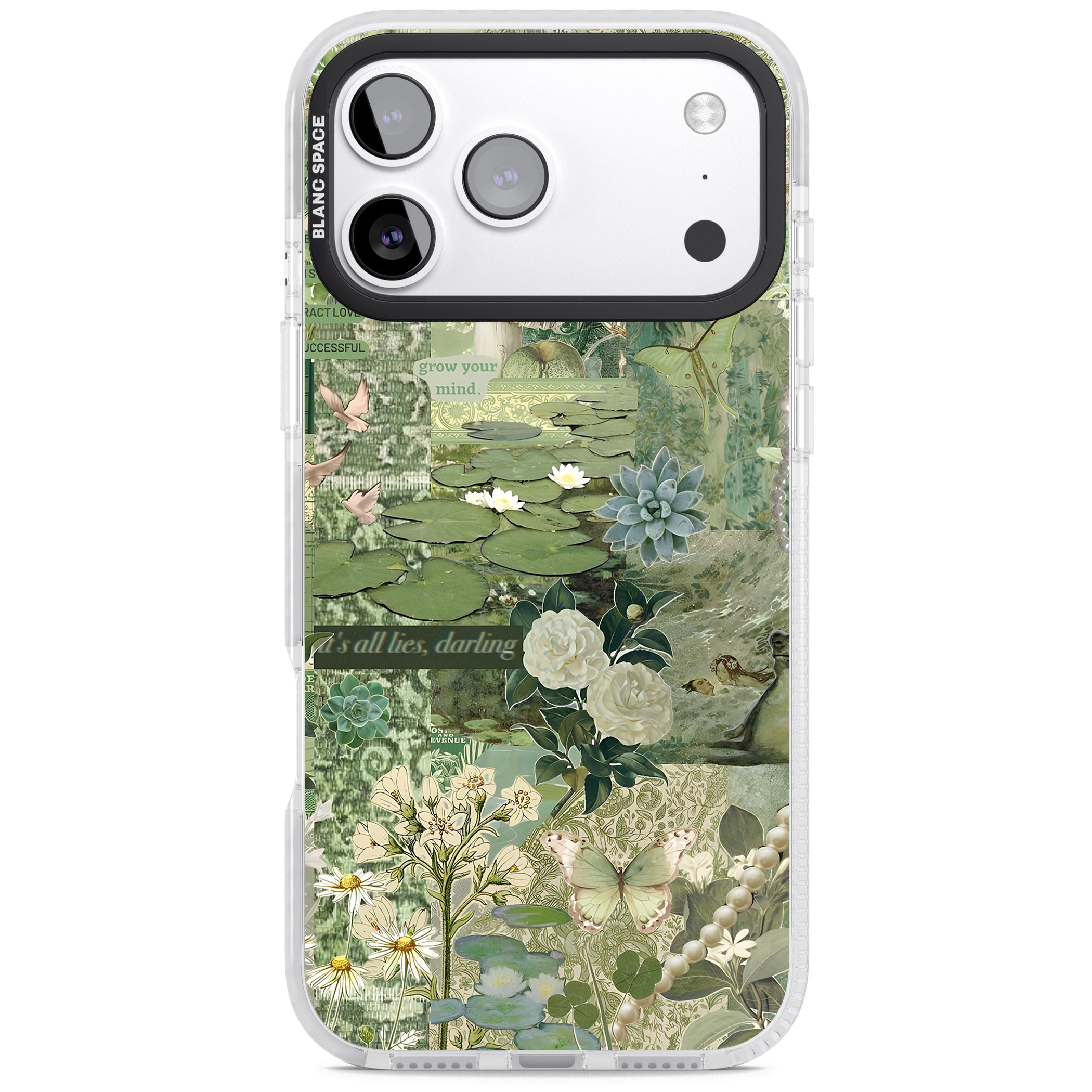 Sage Collage iPhone 17 Pro Max Impact Pro Clear Phone Case