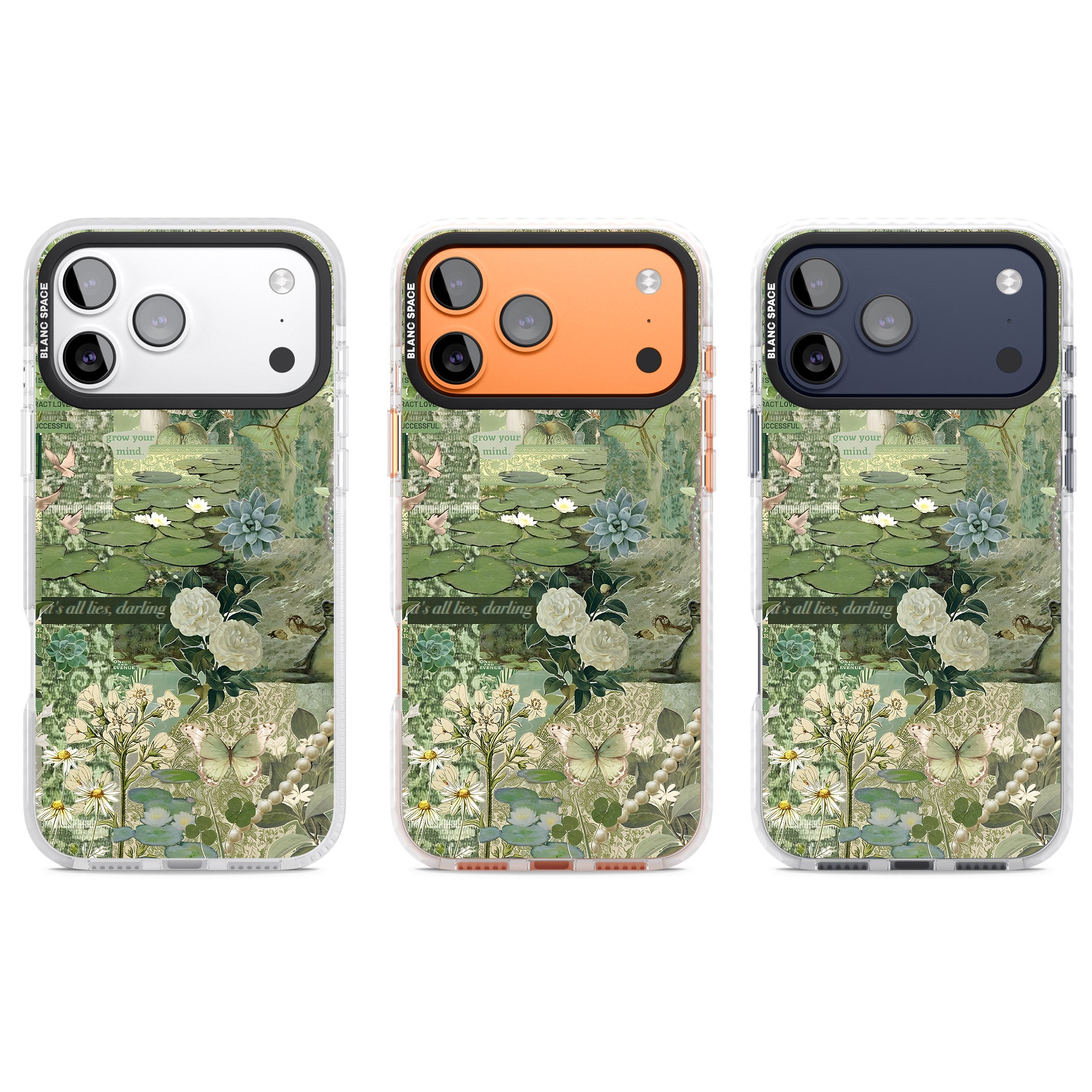 Sage Collage iPhone 17 Pro Impact Pro Clear Phone Case APT Impact Protection
