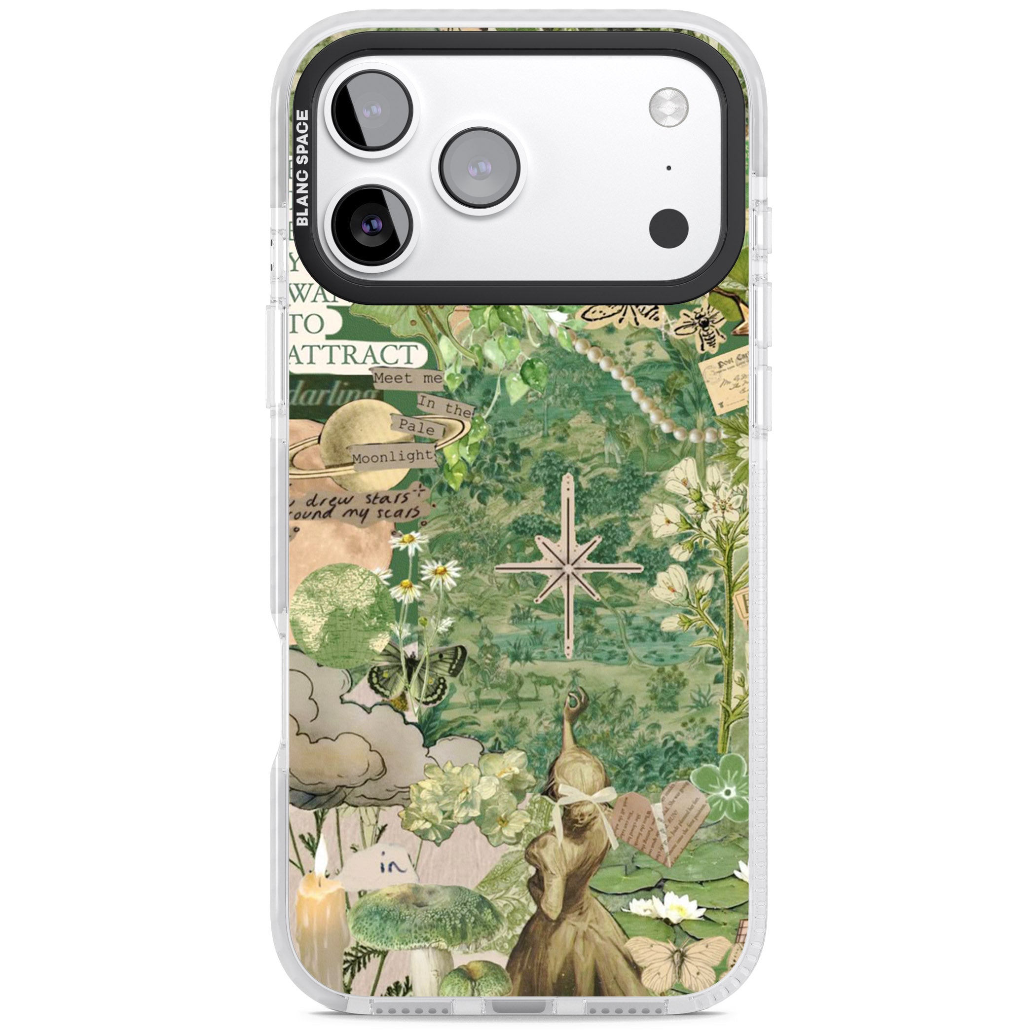 Green Vintage Collage iPhone 17 Pro Max Impact Pro Clear Phone Case
