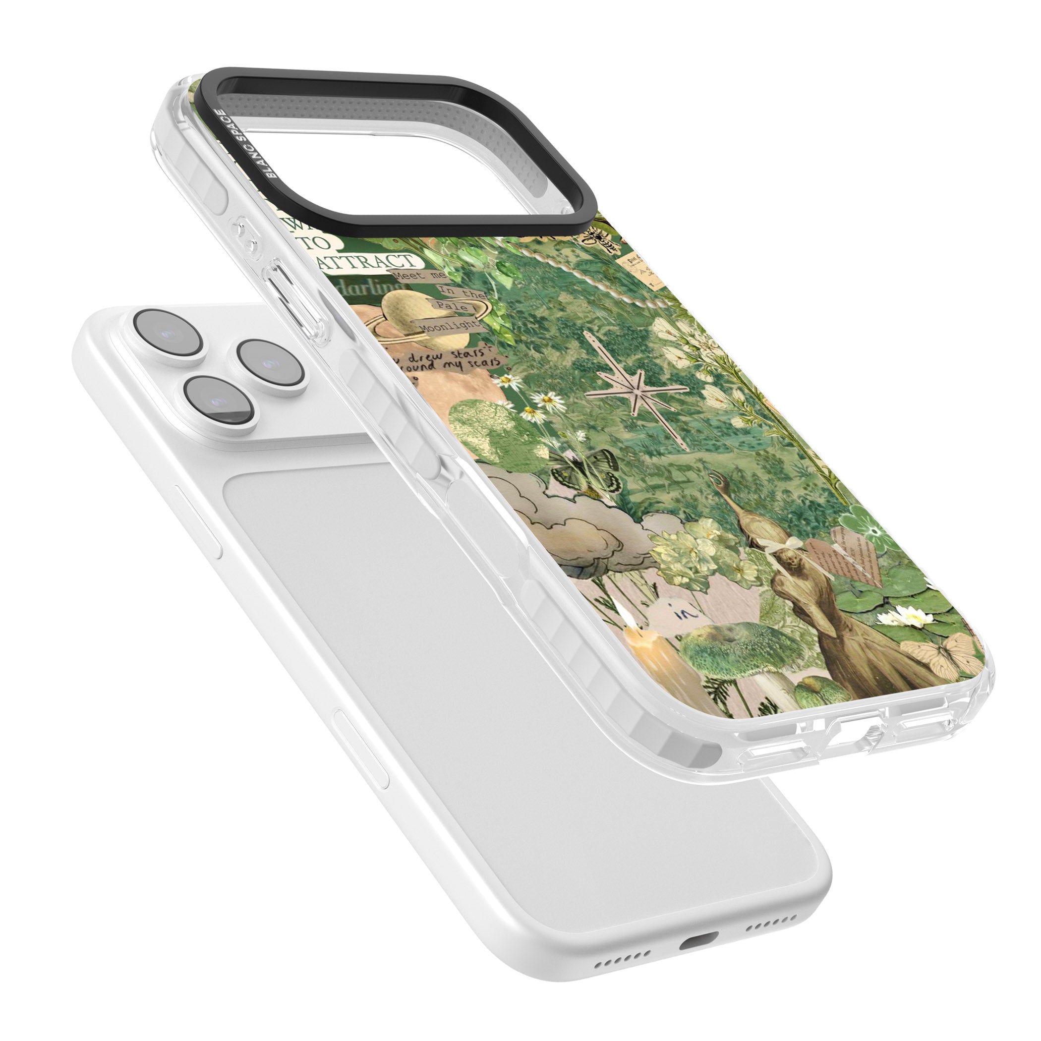 Green Vintage Collage iPhone 17 Pro Impact Pro Clear Phone Case Colours