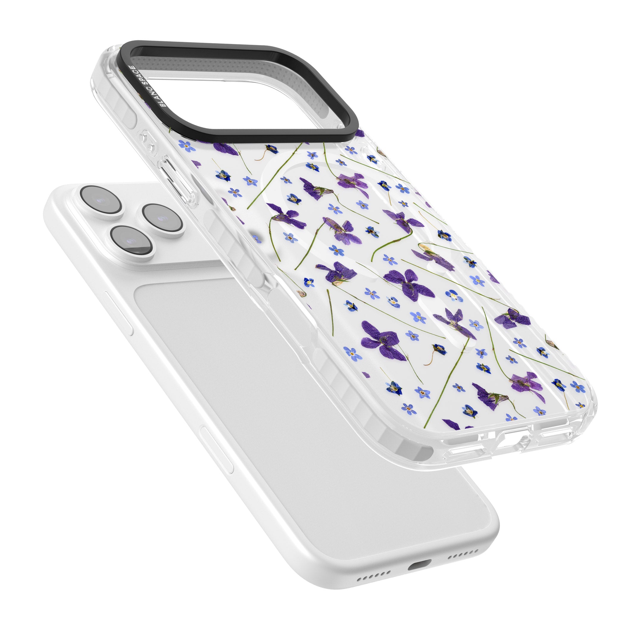Pressed Violet Flower iPhone 17 Pro Impact Pro Clear Phone Case Colours