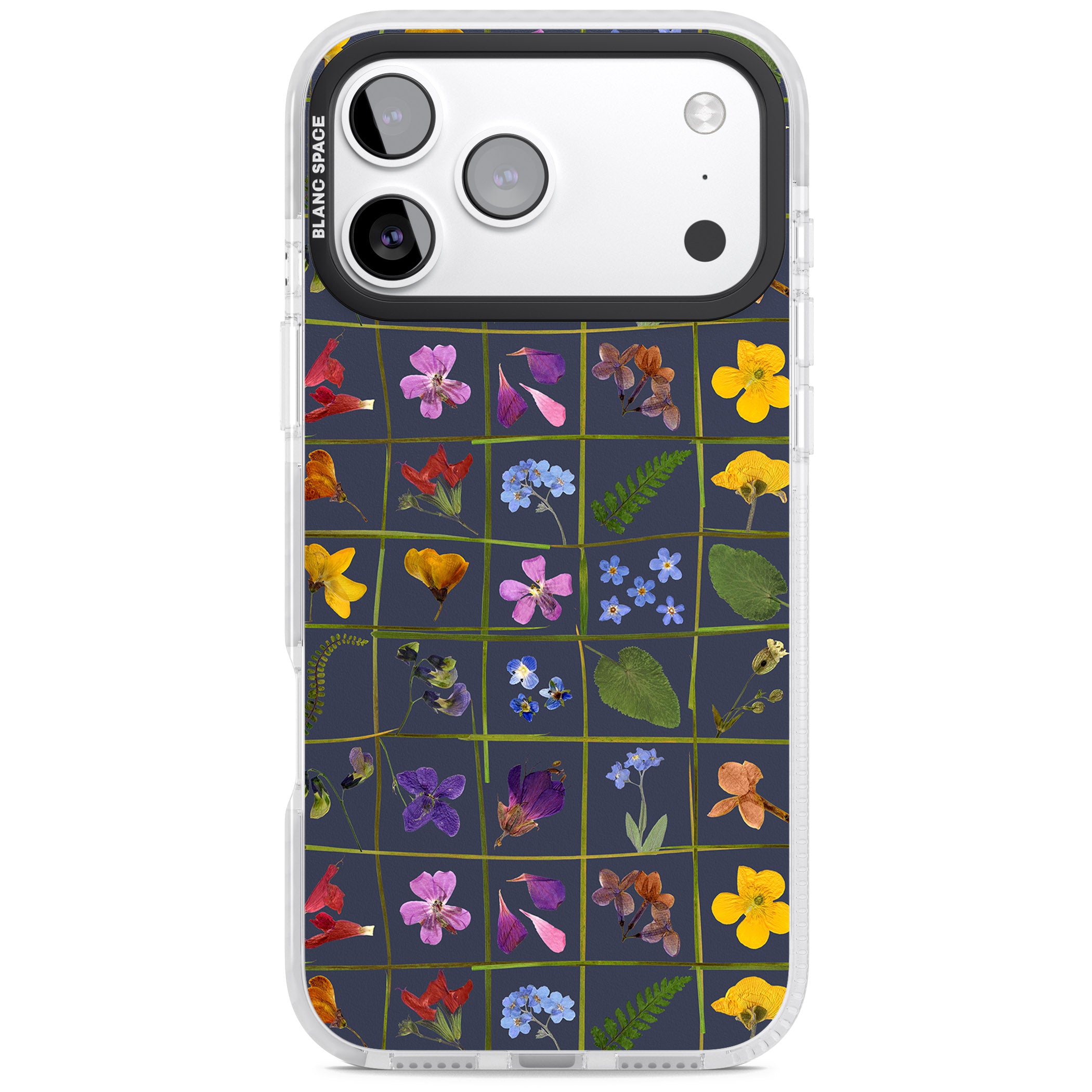 Wildflower Grid iPhone 17 Pro Impact Pro Clear Phone Case