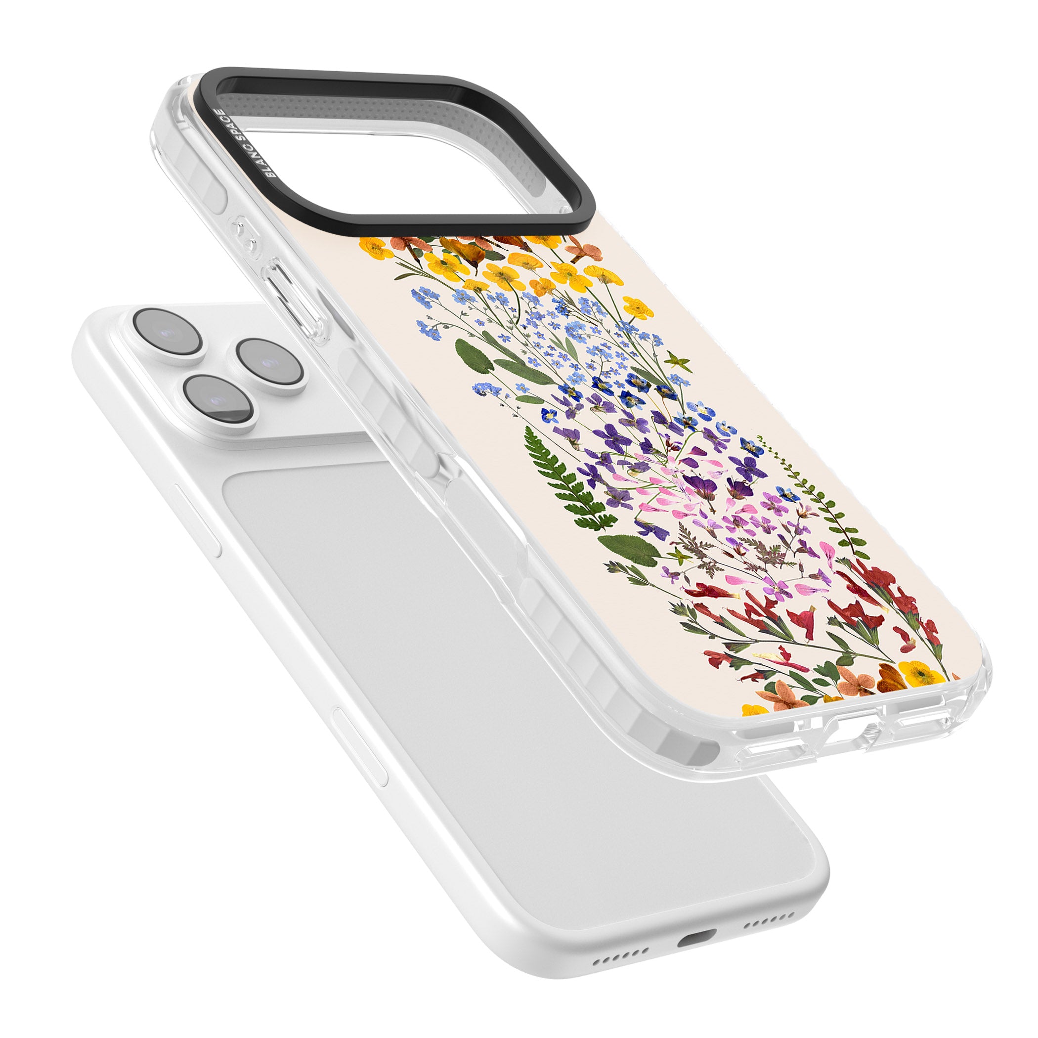 Cream Wildflower iPhone 17 Pro Impact Pro Clear Phone Case Colours