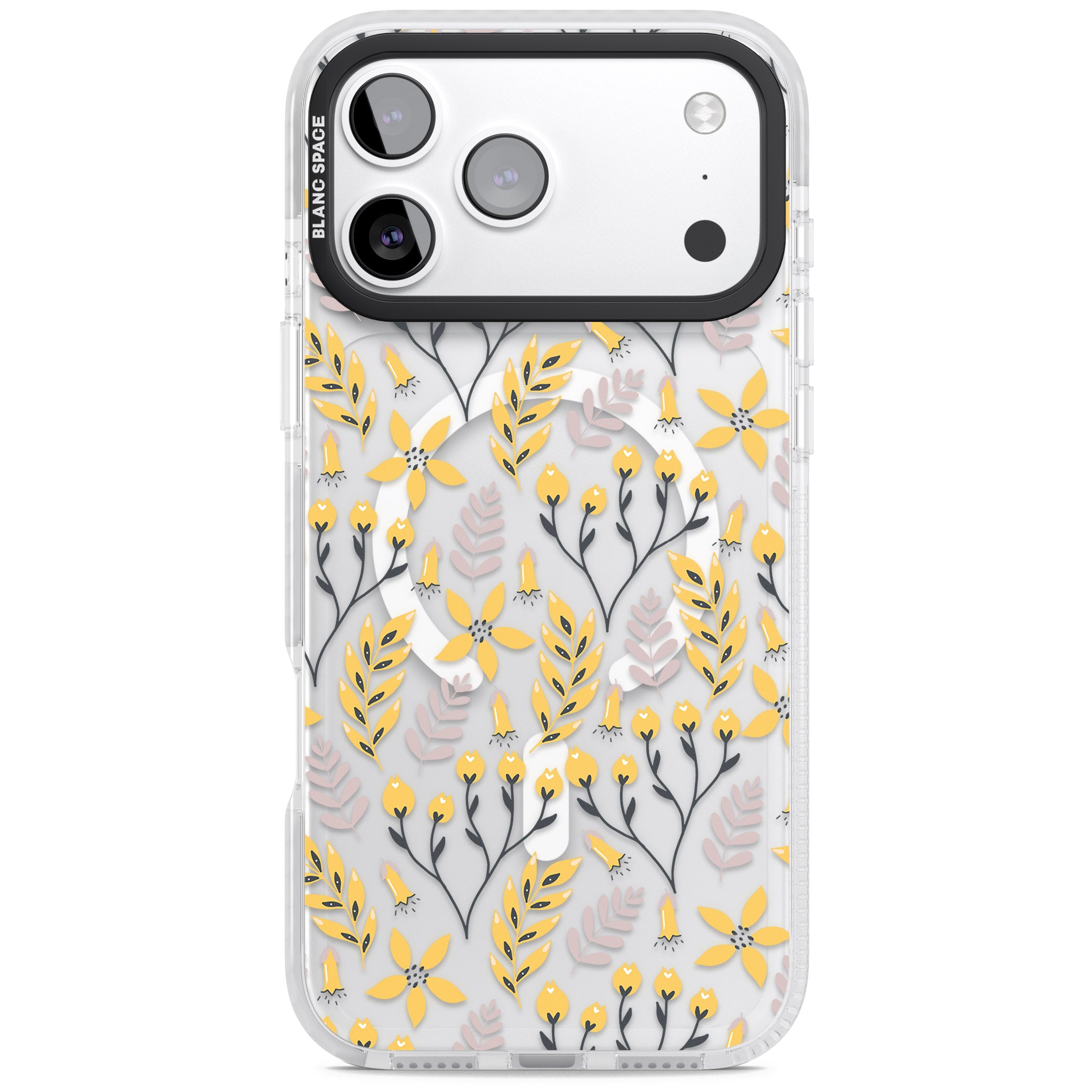 Yellow Floral Vibrance iPhone 17 Pro Impact Pro Clear Phone Case