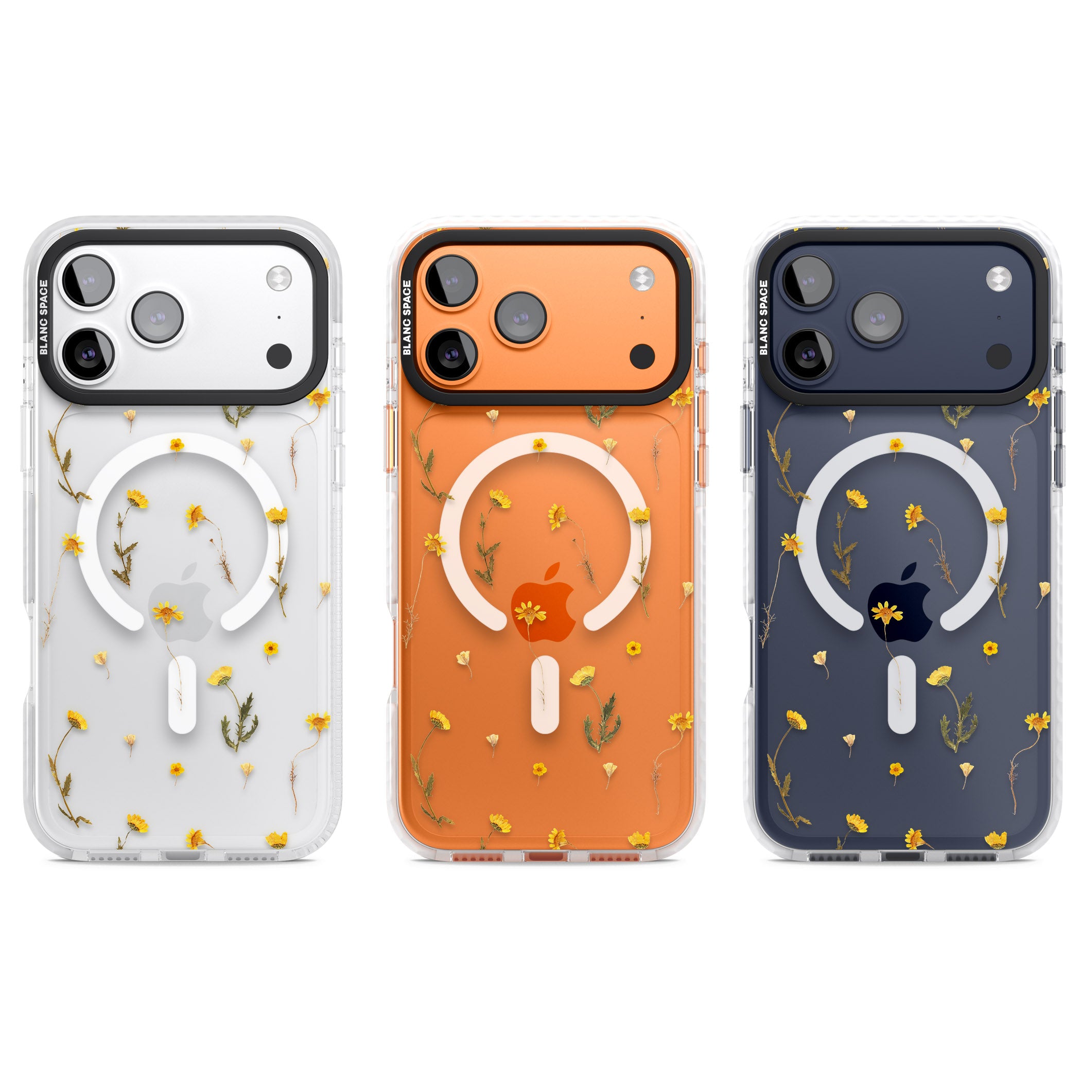 Yellow Wildflower iPhone 17 Pro Impact Pro Clear Phone Case APT Impact Protection