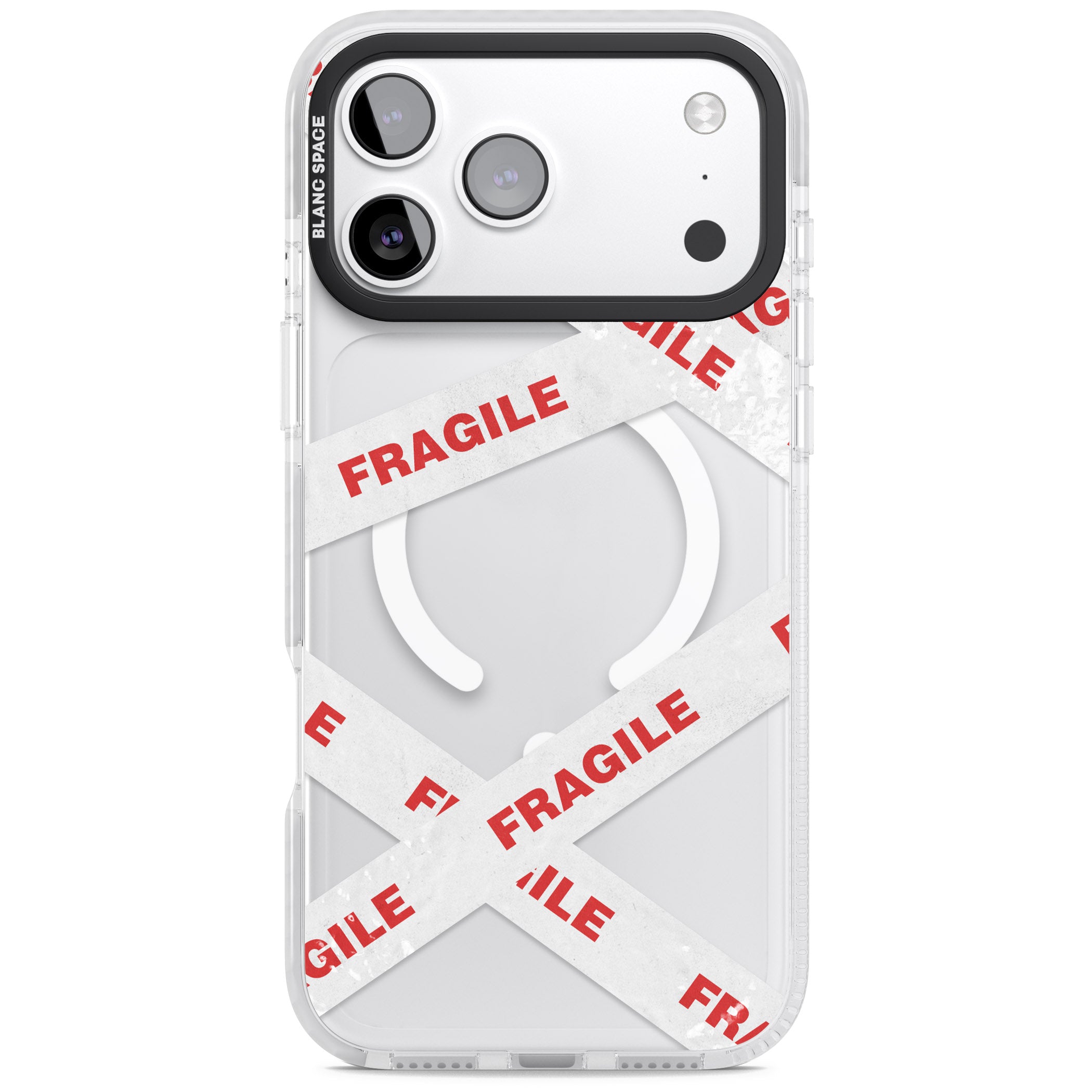 Fragile Tape iPhone 17 Pro Impact Pro Clear Phone Case