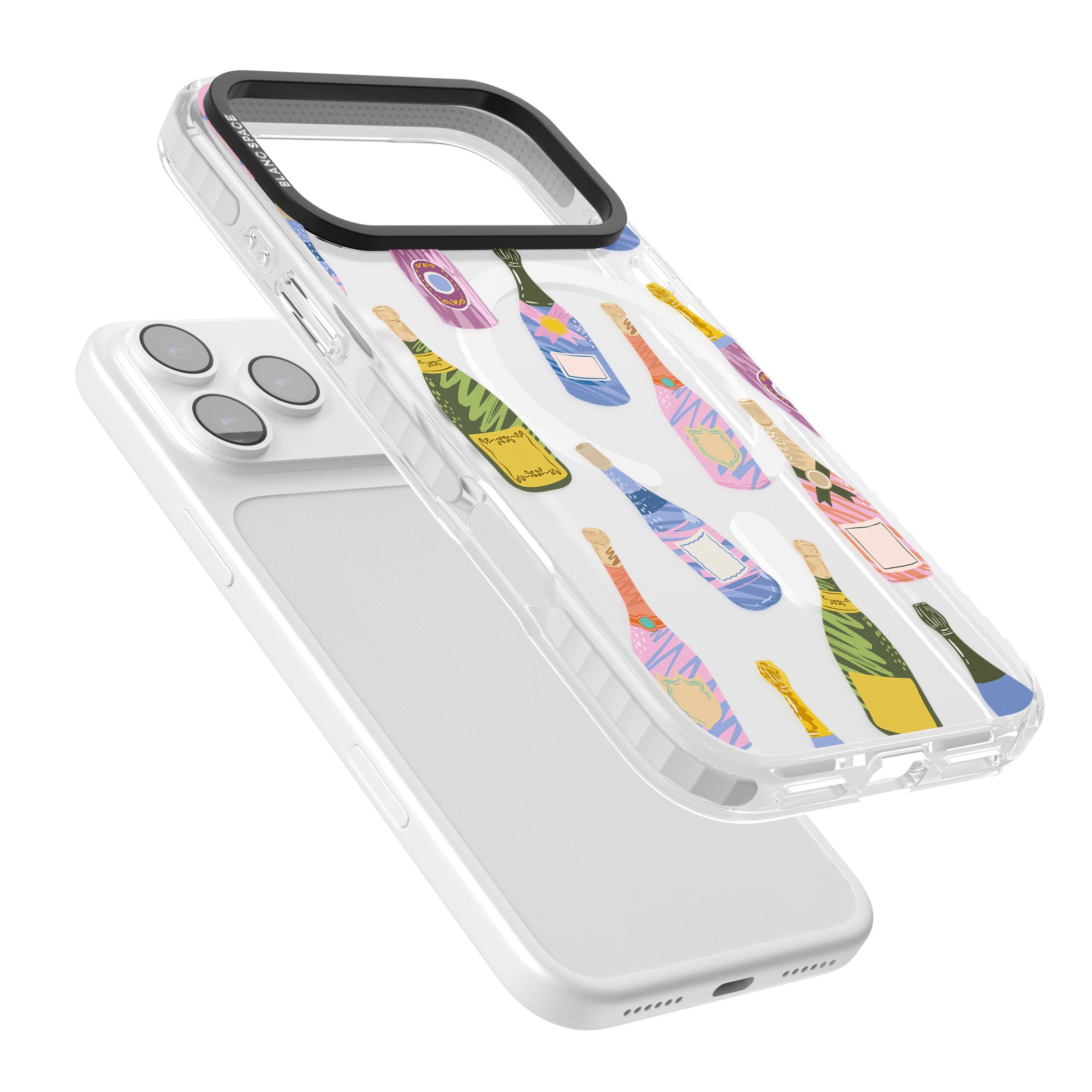 Champagne Pattern iPhone 17 Pro Max Impact Pro Clear Phone Case Colours