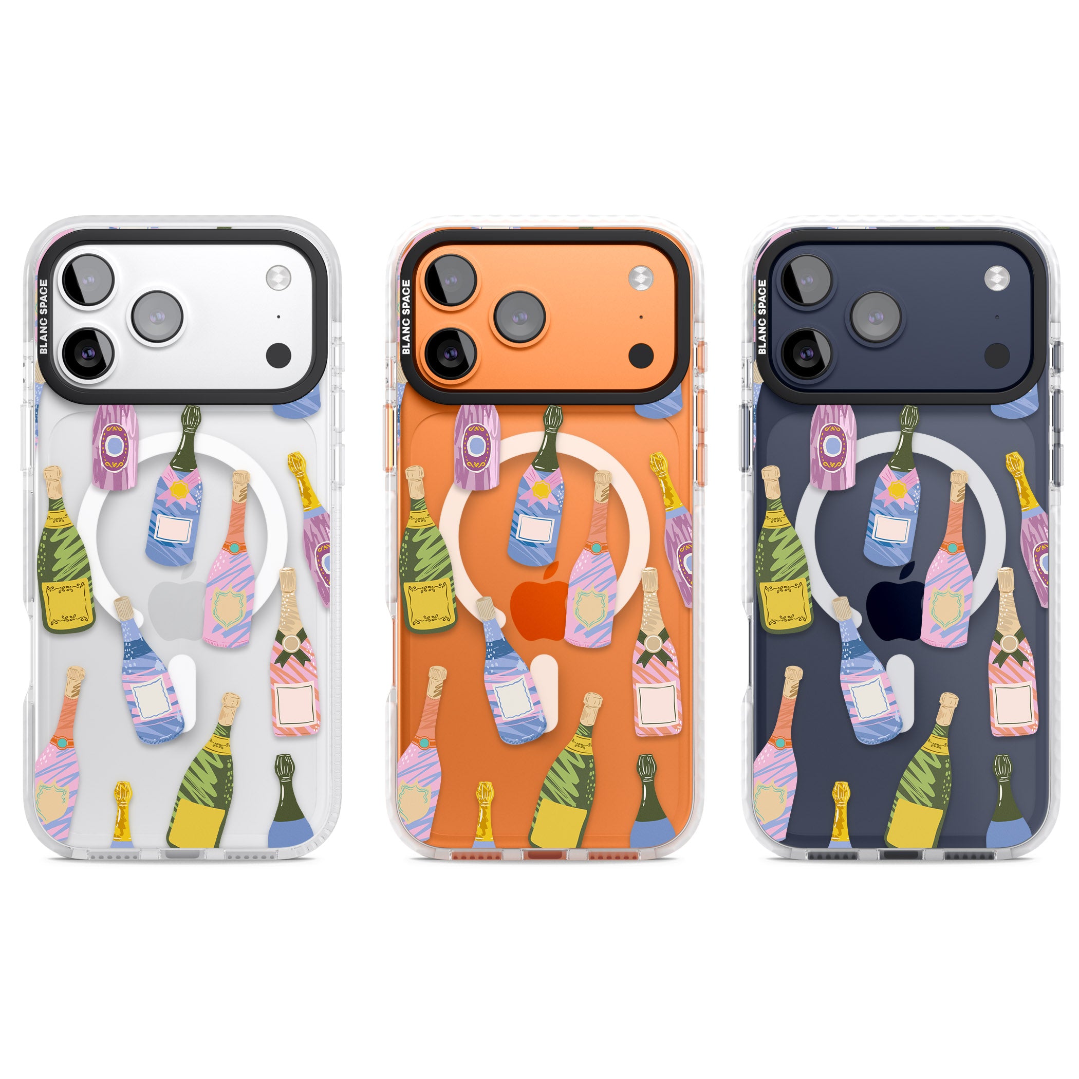 Champagne Pattern iPhone 17 Pro Impact Pro Clear Phone Case APT Impact Protection