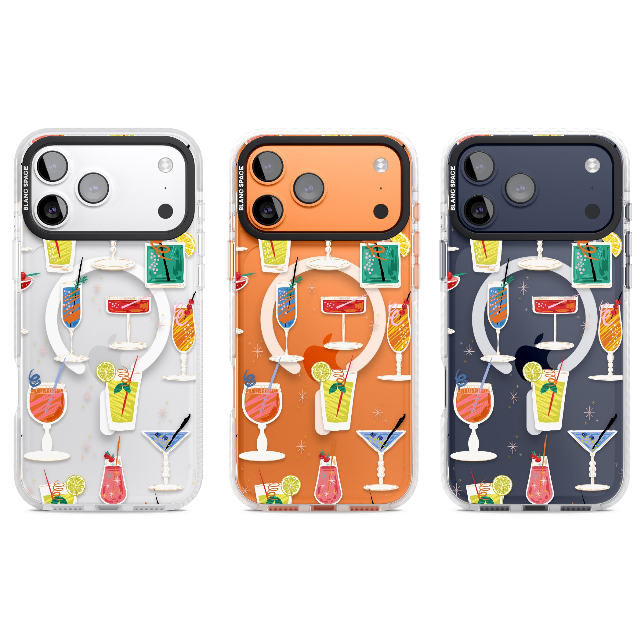 Retro Cocktails iPhone 17 Pro Impact Pro Clear Phone Case APT Impact Protection