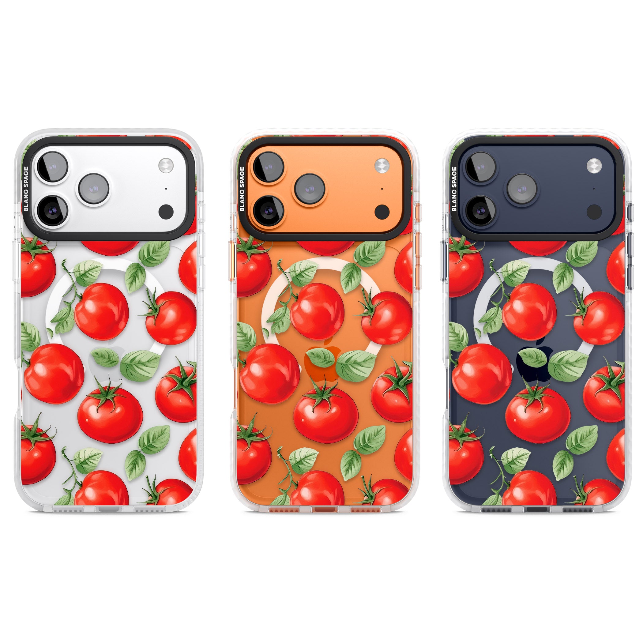 Tomato Pattern iPhone 17 Pro Impact Pro Clear Phone Case APT Impact Protection