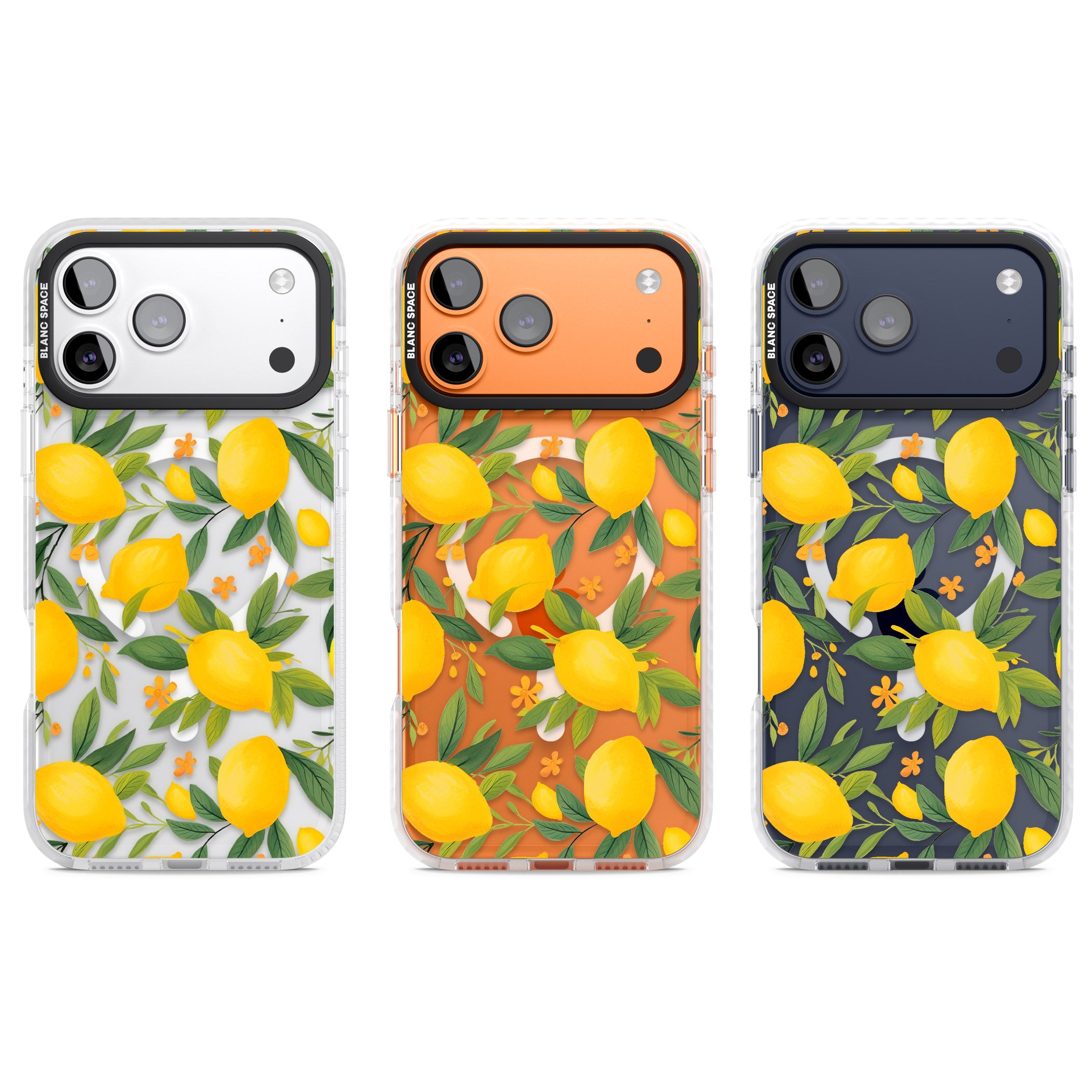 Lemon Pattern iPhone 17 Pro Impact Pro Clear Phone Case APT Impact Protection