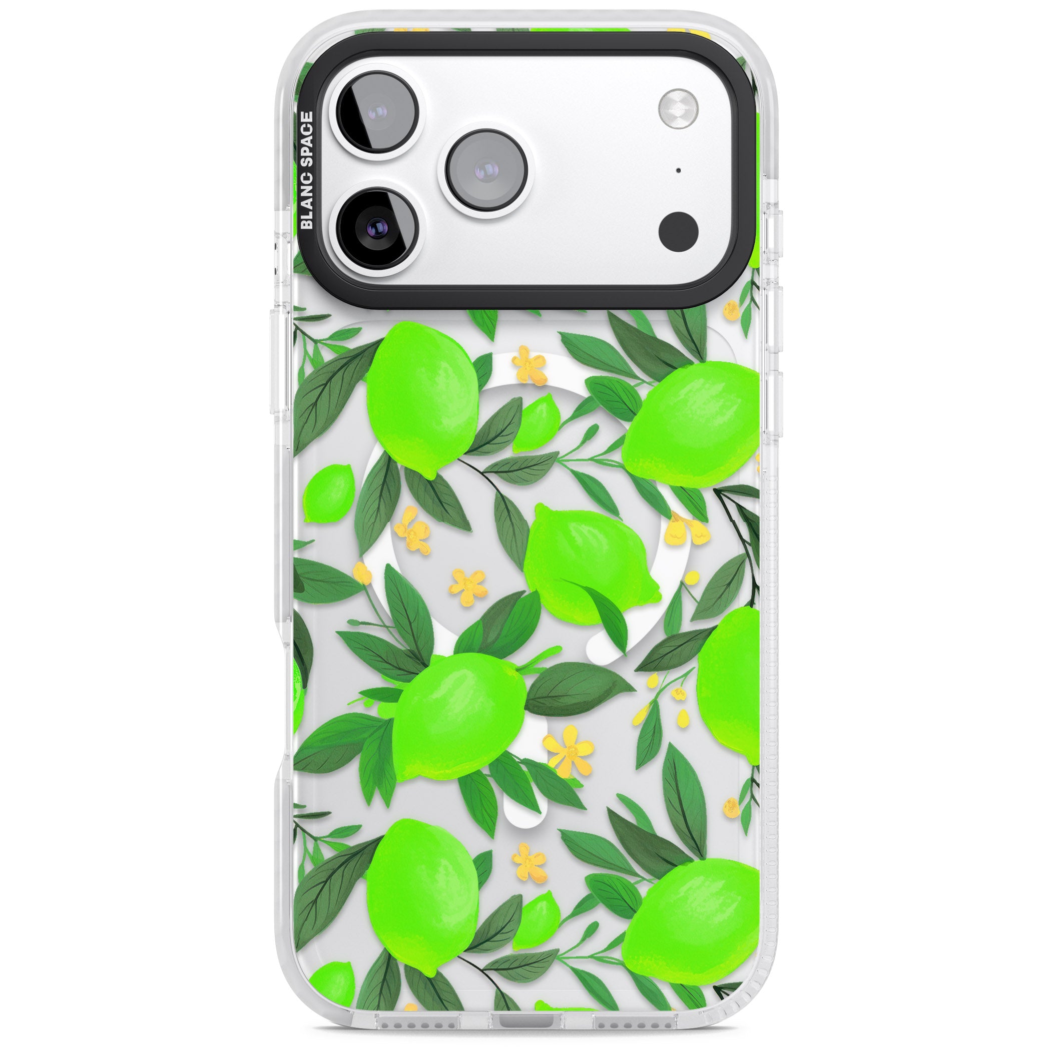 Lime Pattern iPhone 17 Pro Impact Pro Clear Phone Case