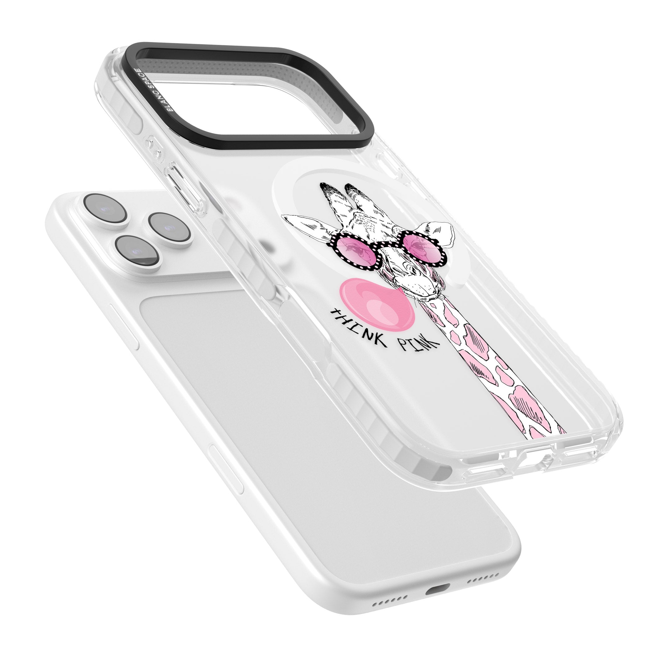 Think Pink Giraffe iPhone 17 Pro Max Impact Pro Clear Phone Case Colours