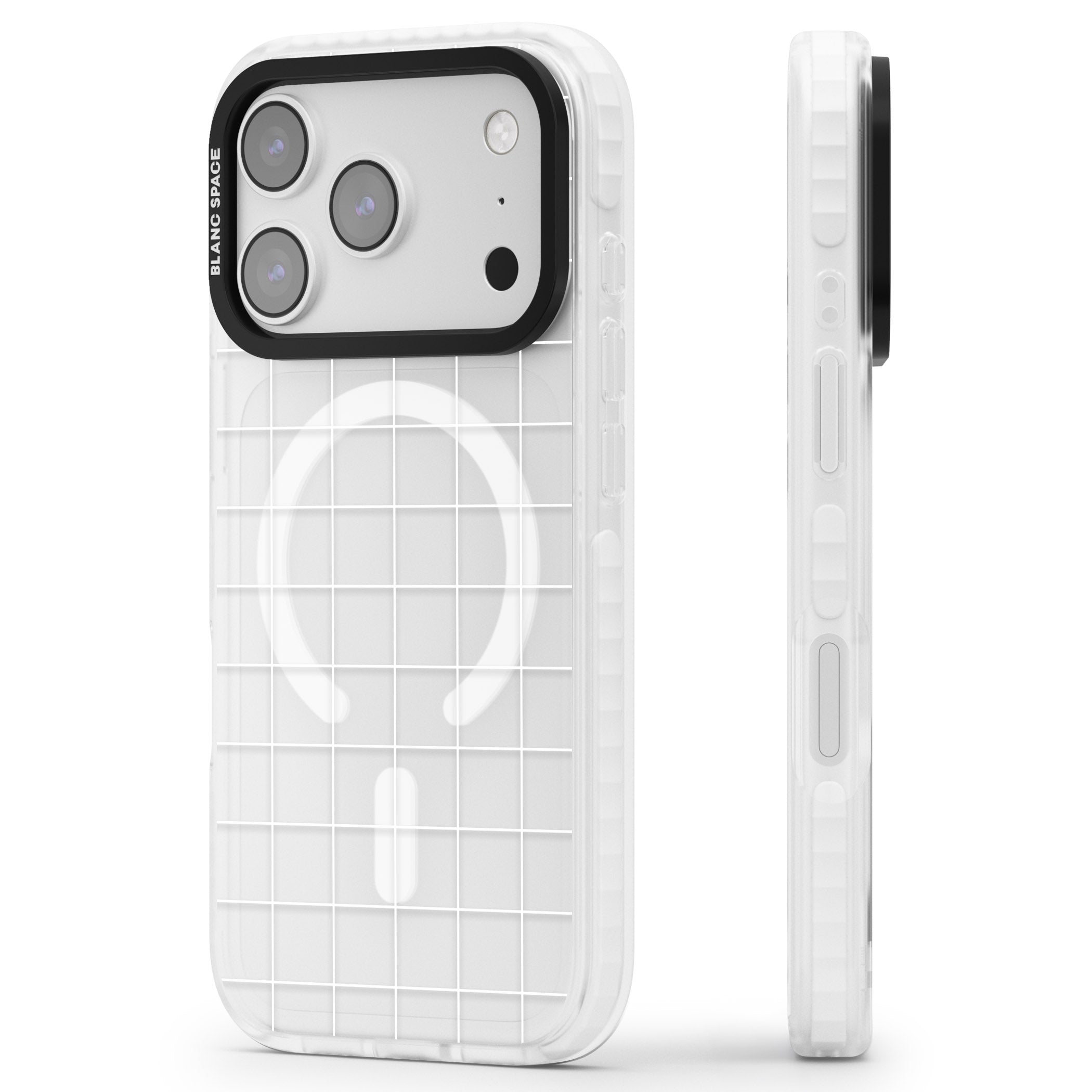 Modern Grid iPhone 17 Pro Impact Pro Clear Phone Case Side Profile