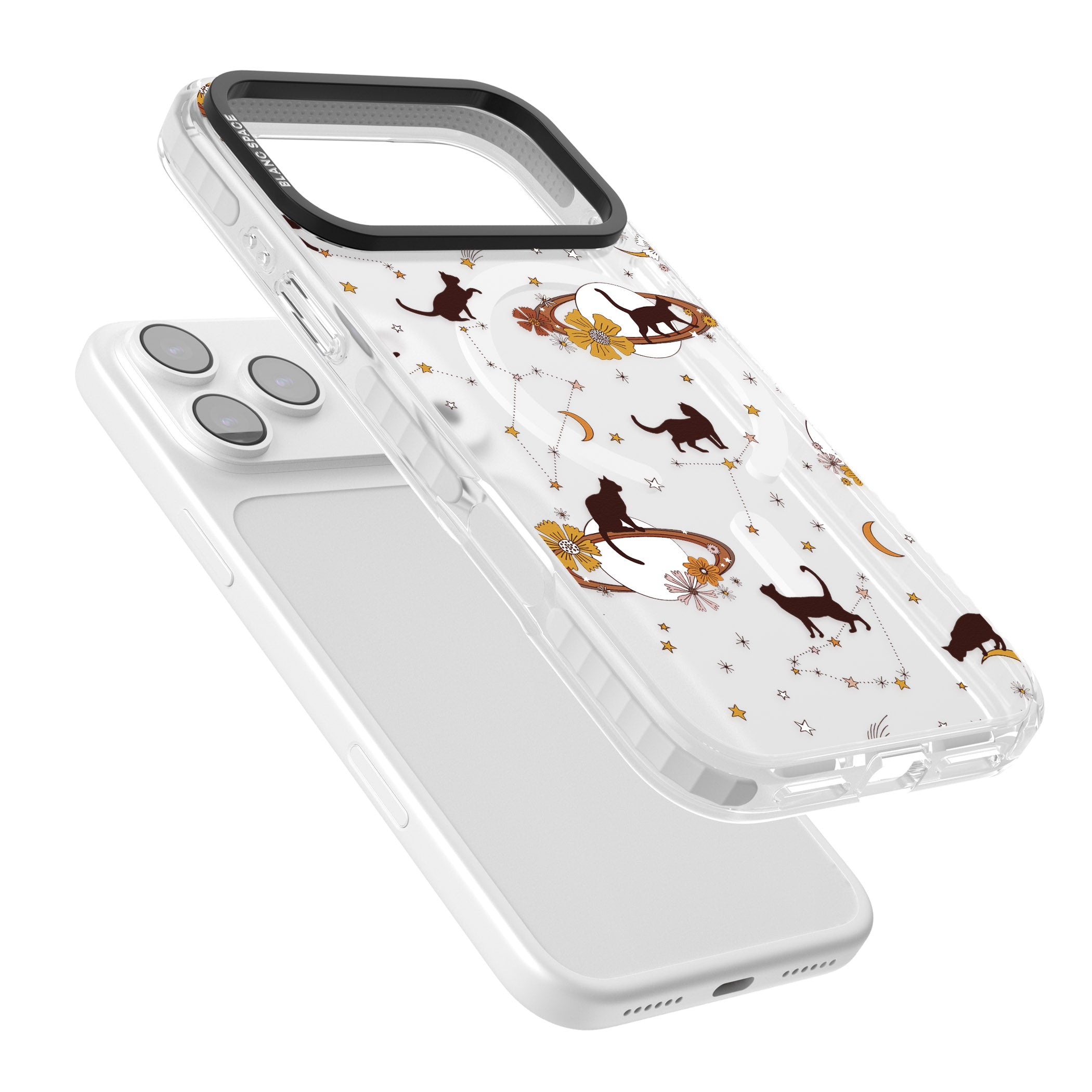 Halloween Cats And Astrology iPhone 17 Pro Impact Pro Clear Phone Case Colours