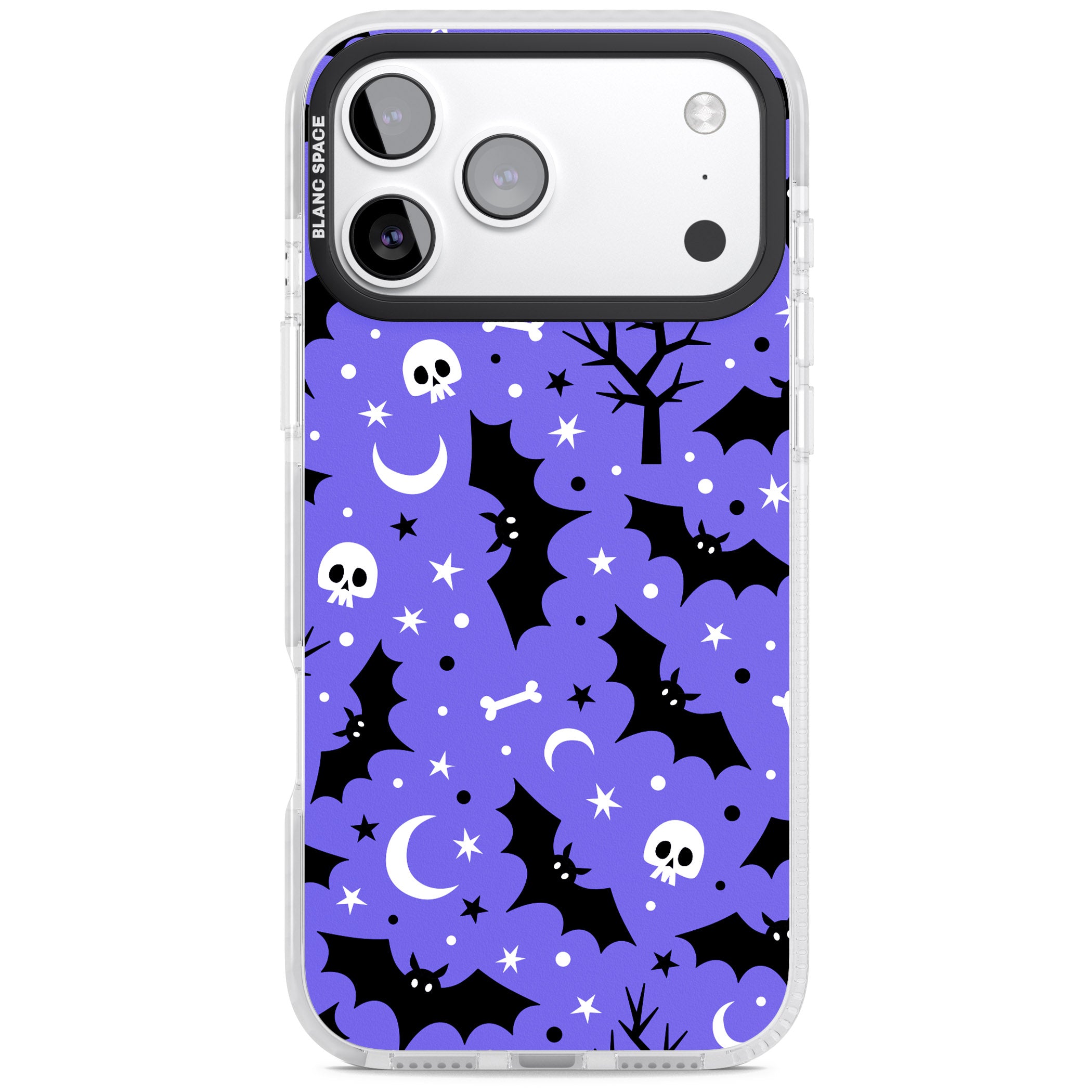 Bats N' Bones Pattern iPhone 17 Pro Impact Pro Clear Phone Case