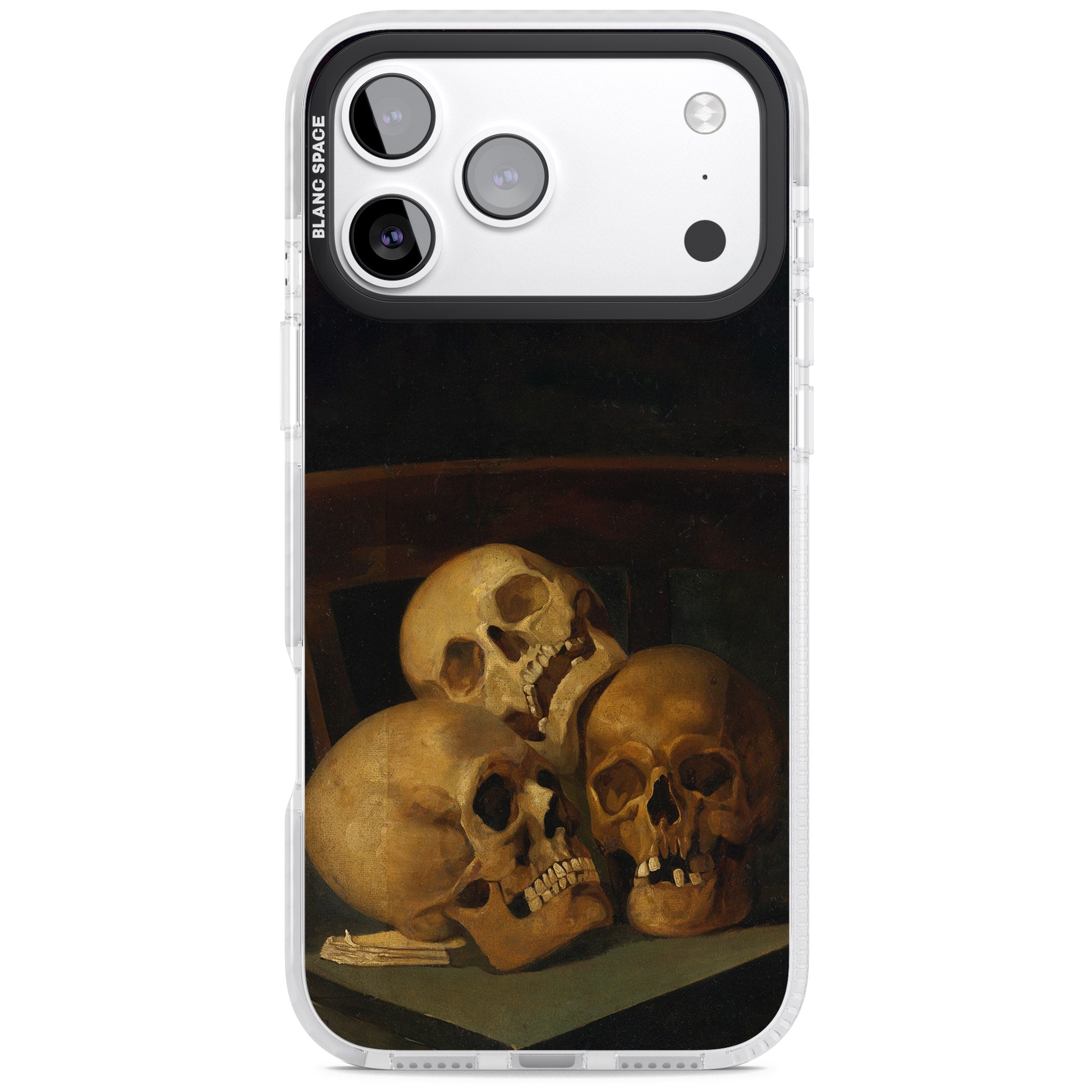 Still Life Of Three Skulls iPhone 17 Pro Max Impact Pro Clear Phone Case