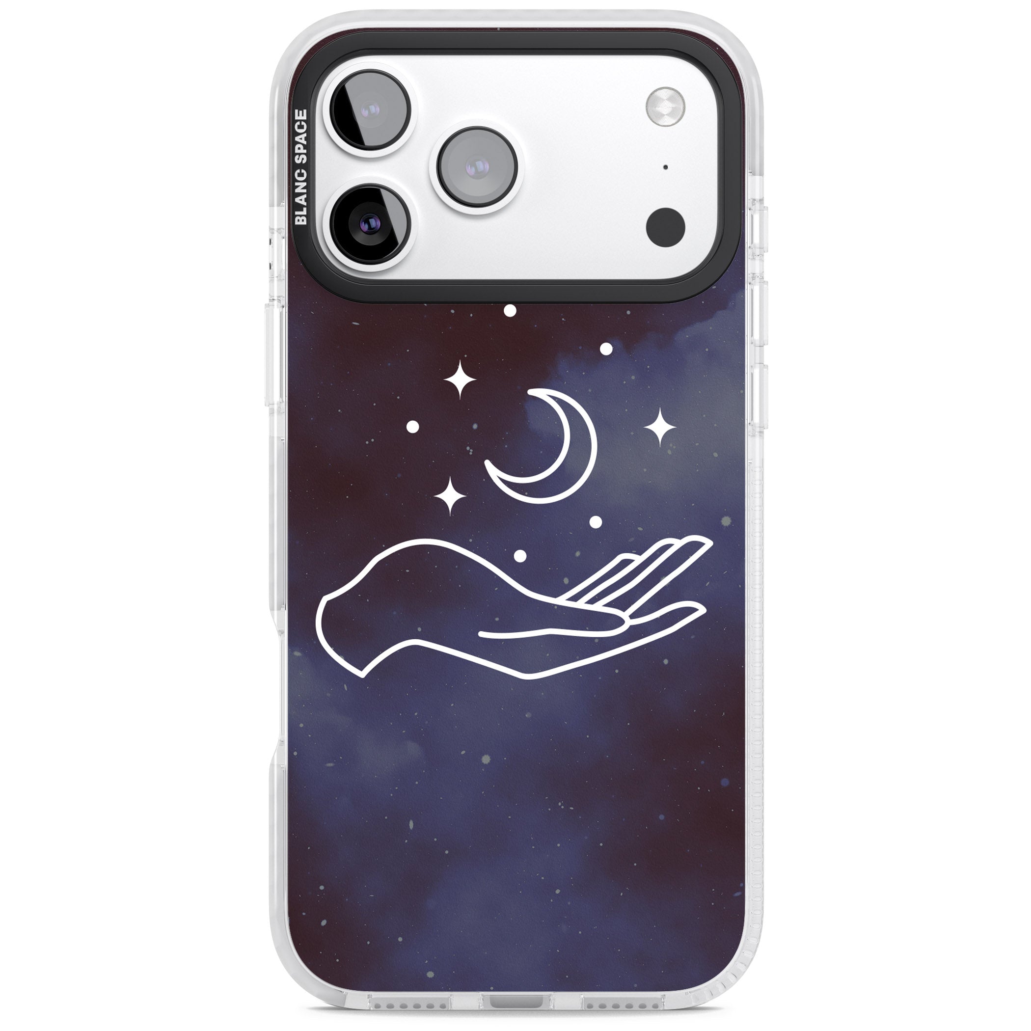 Celestial Hand & Moon iPhone 17 Pro Impact Pro Clear Phone Case