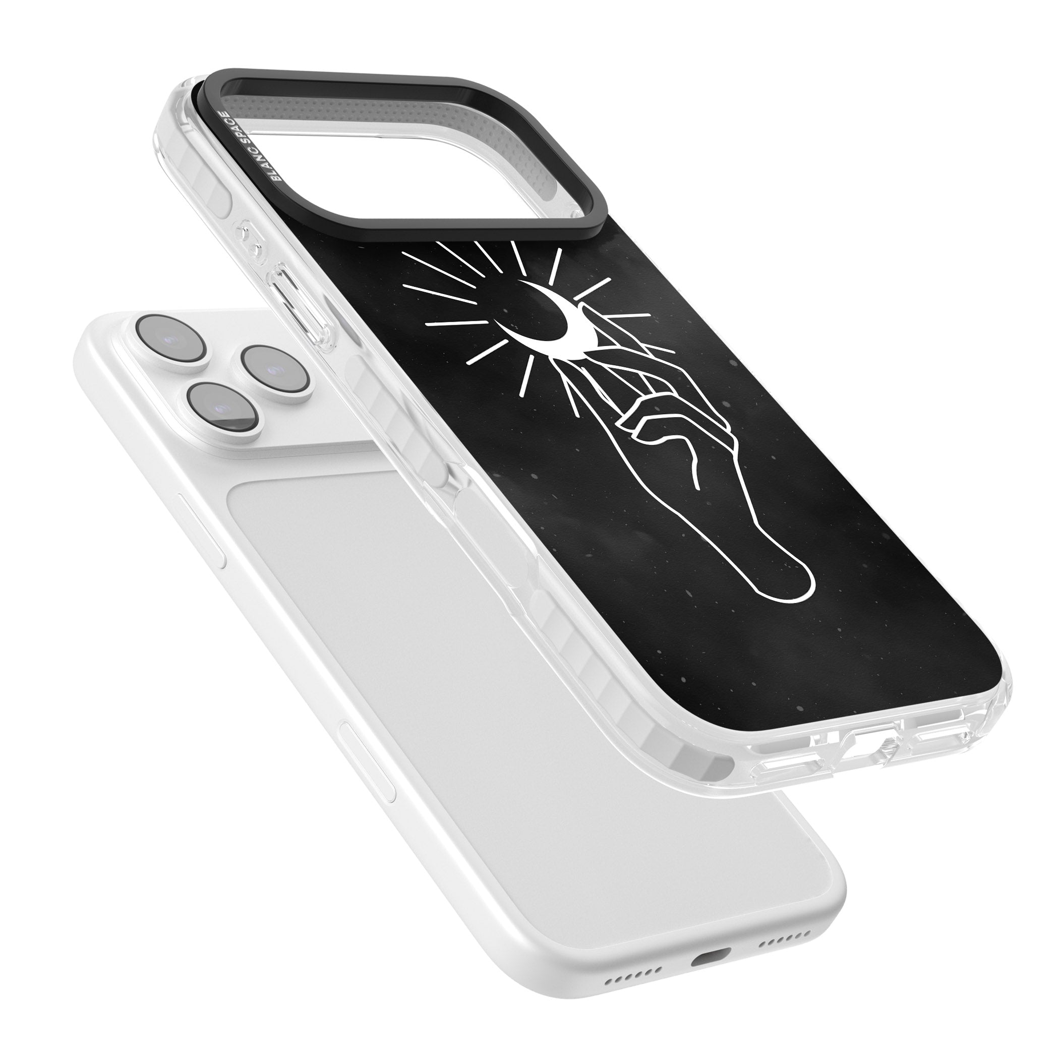 Hand Holding Celestial Moon iPhone 17 Pro Impact Pro Clear Phone Case Colours