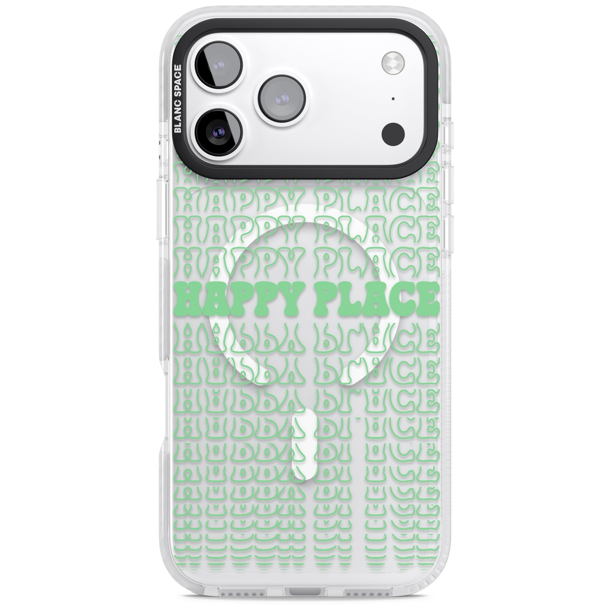 Happy Place (Green) iPhone 17 Pro Max Impact Pro Clear Phone Case