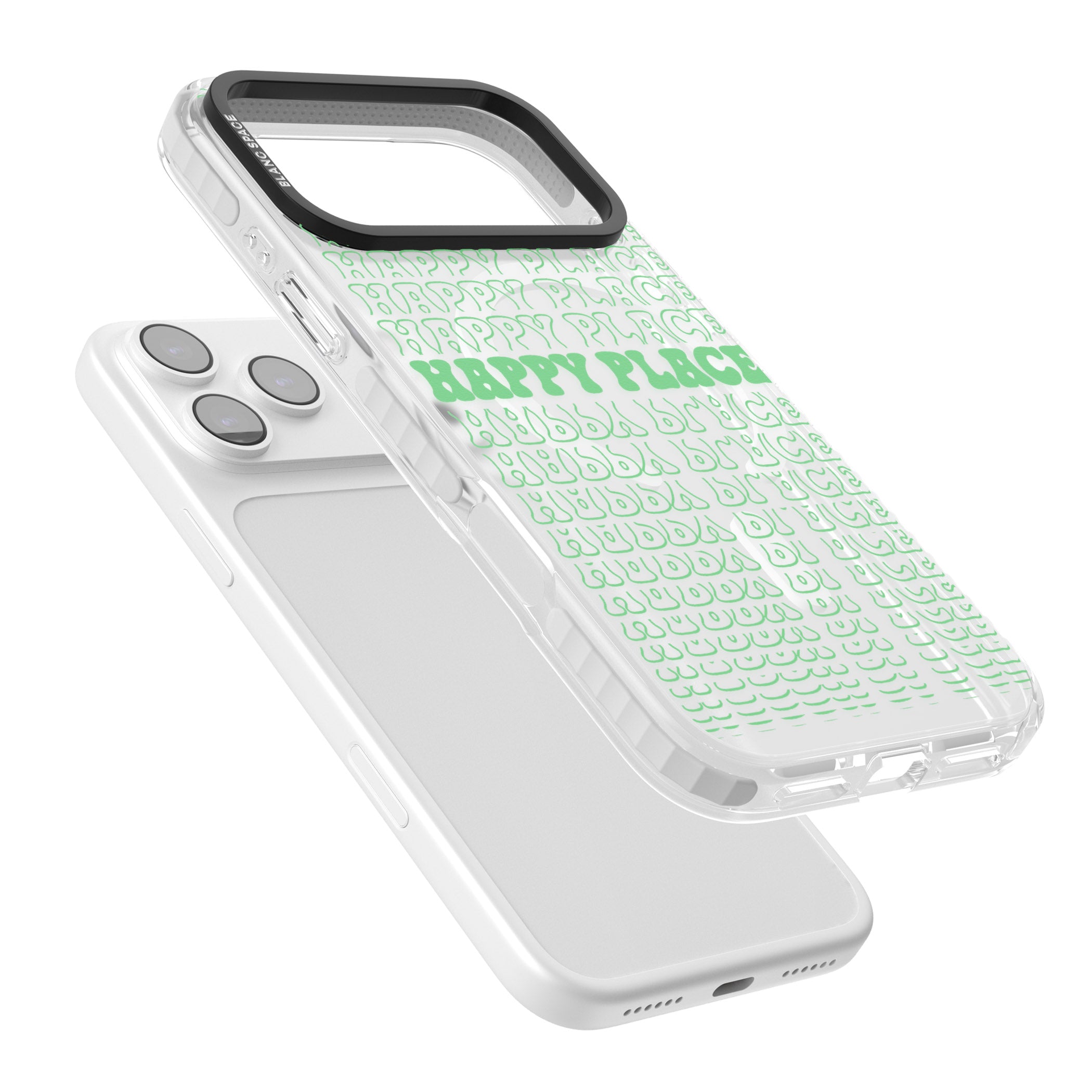 Happy Place (Green) iPhone 17 Pro Max Impact Pro Clear Phone Case Colours