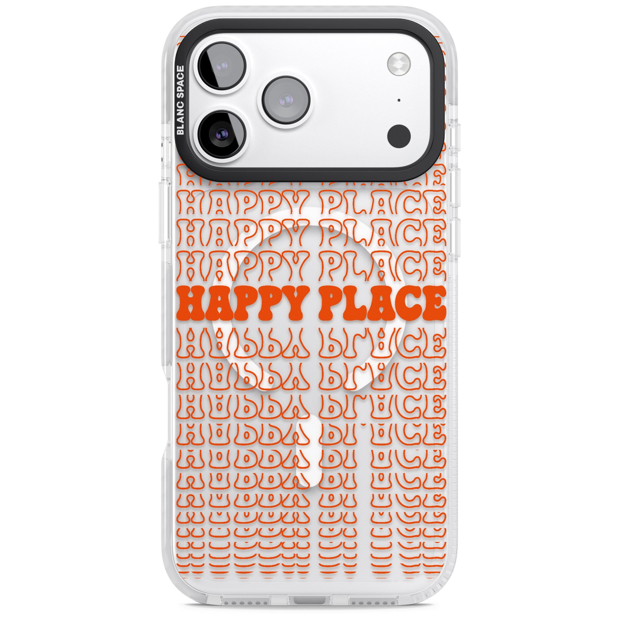 Happy Place (Orange) iPhone 17 Pro Max Impact Pro Clear Phone Case