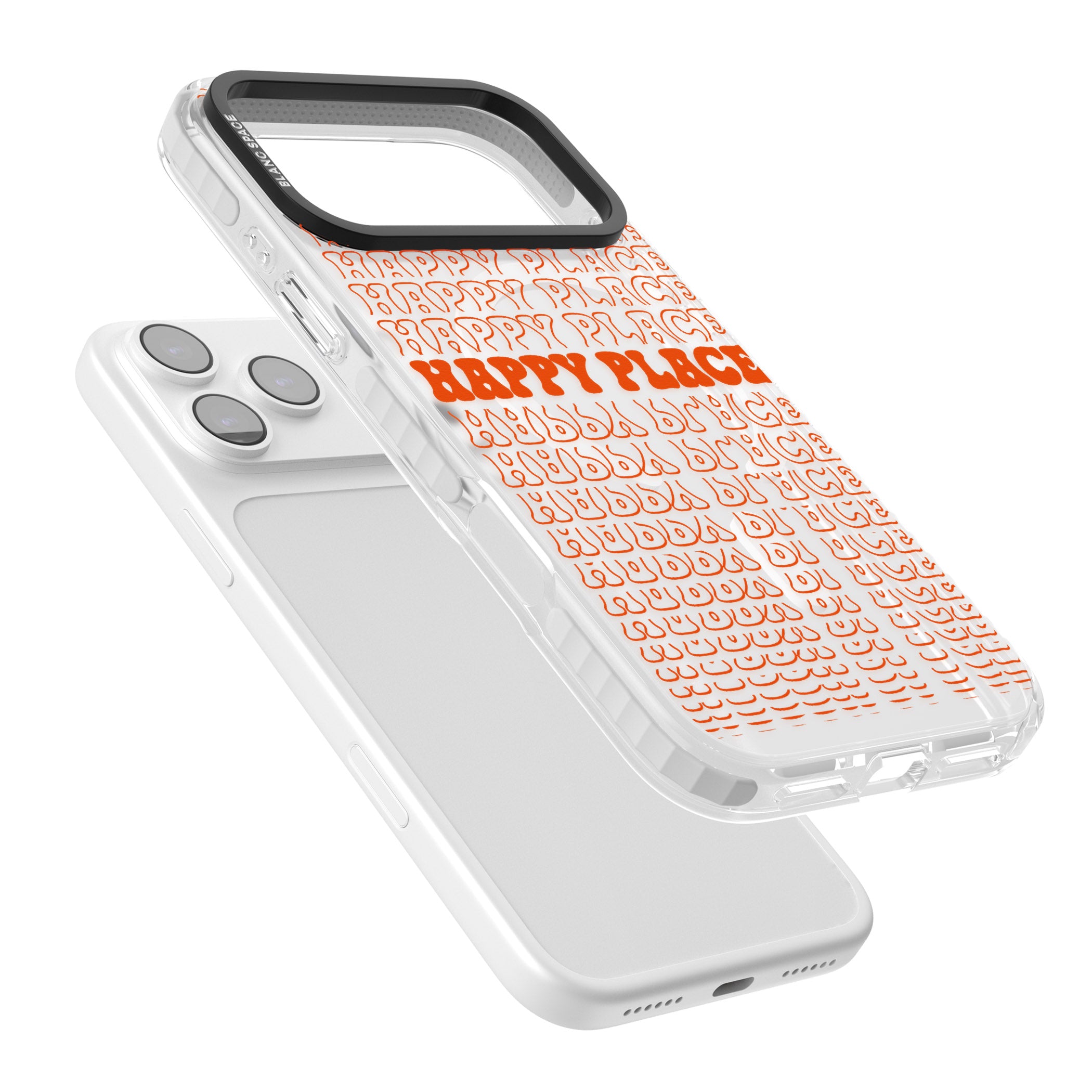 Happy Place (Orange) iPhone 17 Pro Max Impact Pro Clear Phone Case Colours