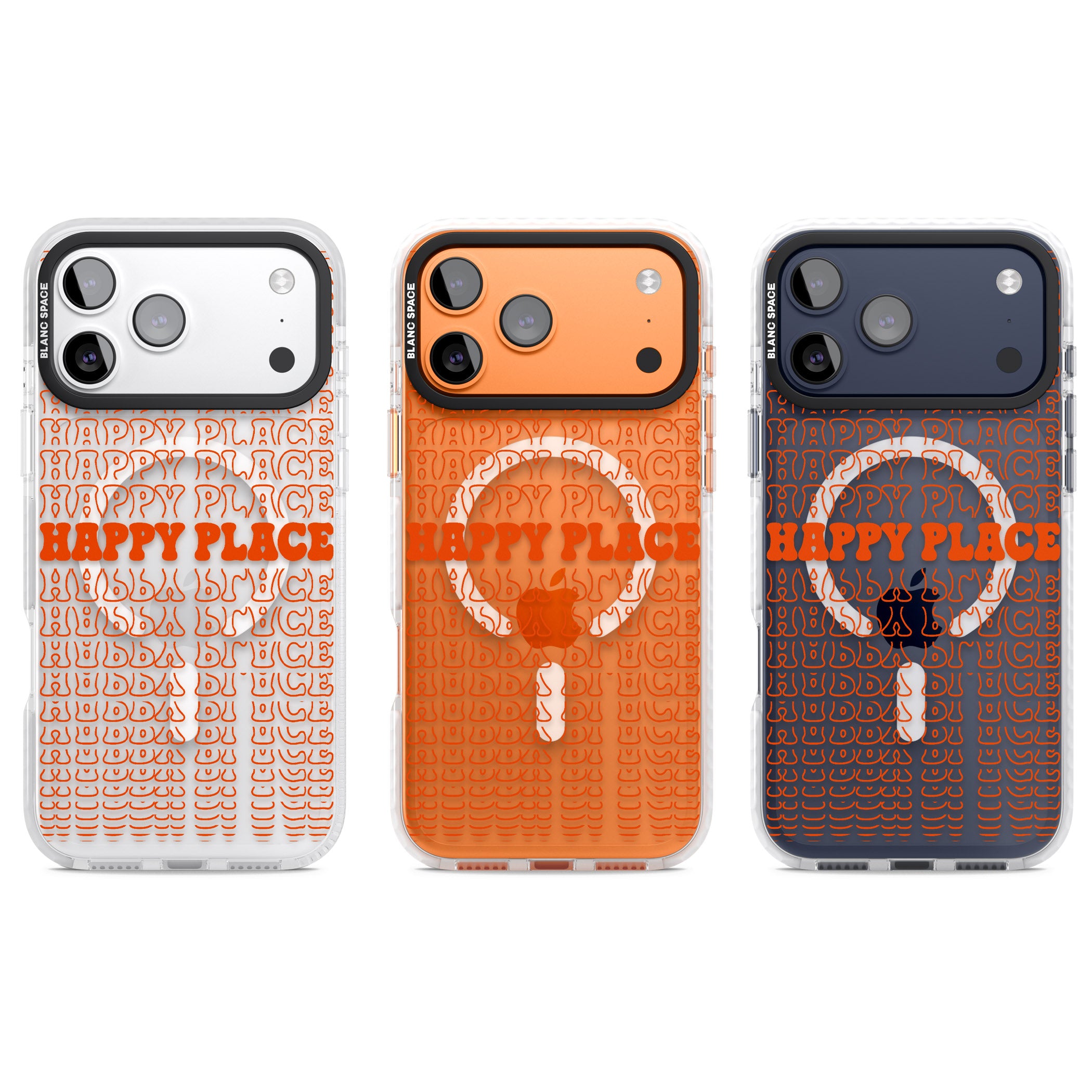 Happy Place (Orange) iPhone 17 Pro Impact Pro Clear Phone Case APT Impact Protection