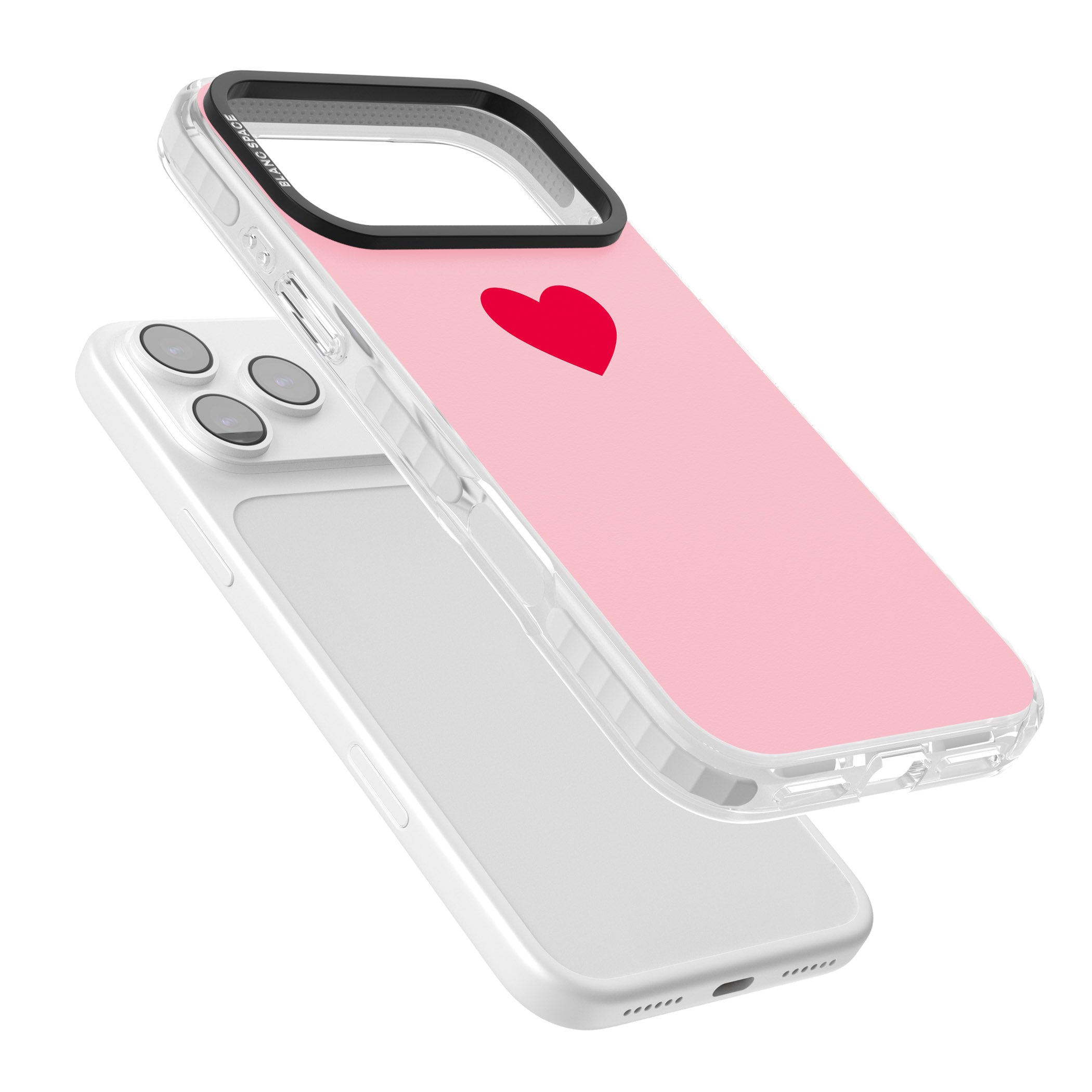 Red & Pink Heart iPhone 17 Pro Max Impact Pro Clear Phone Case Colours